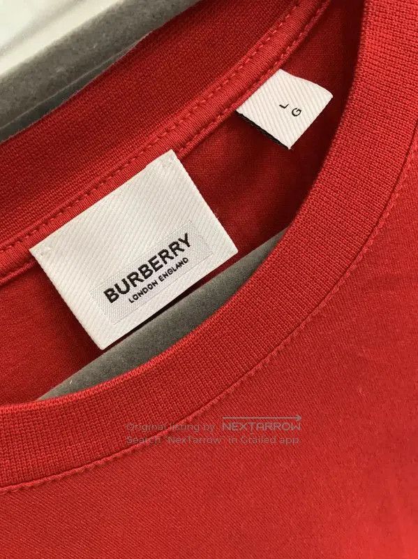 Burberry Burberry Red Cotton Short Sleeve T-Shirt. Size US L / EU 52-54 / 3 - 5 Thumbnail