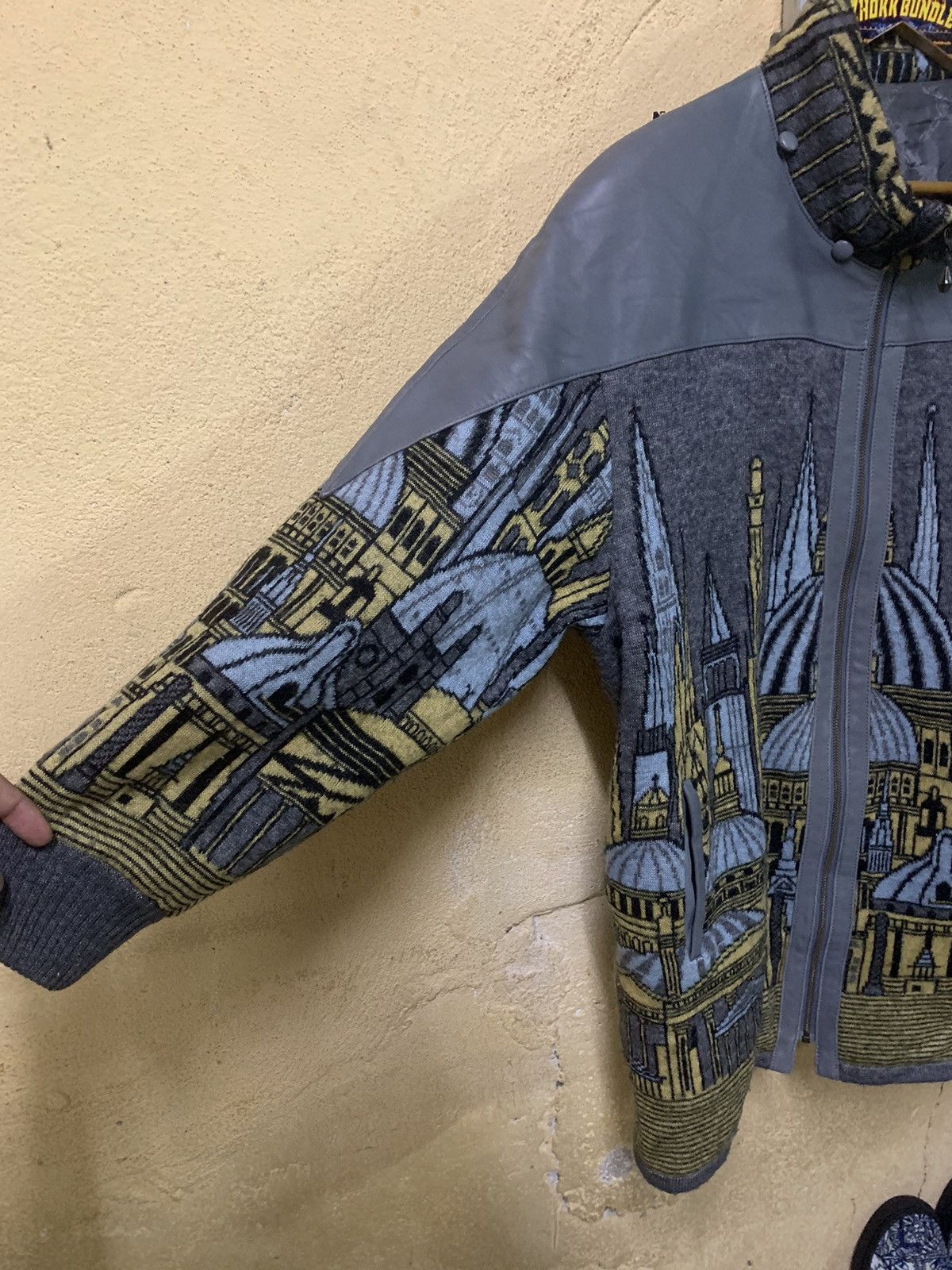 Japanese Brand × Vintage 90s PAPER PLANE Leather, Knitting Jacket Size US XL / EU 56 / 4 - 3 Thumbnail