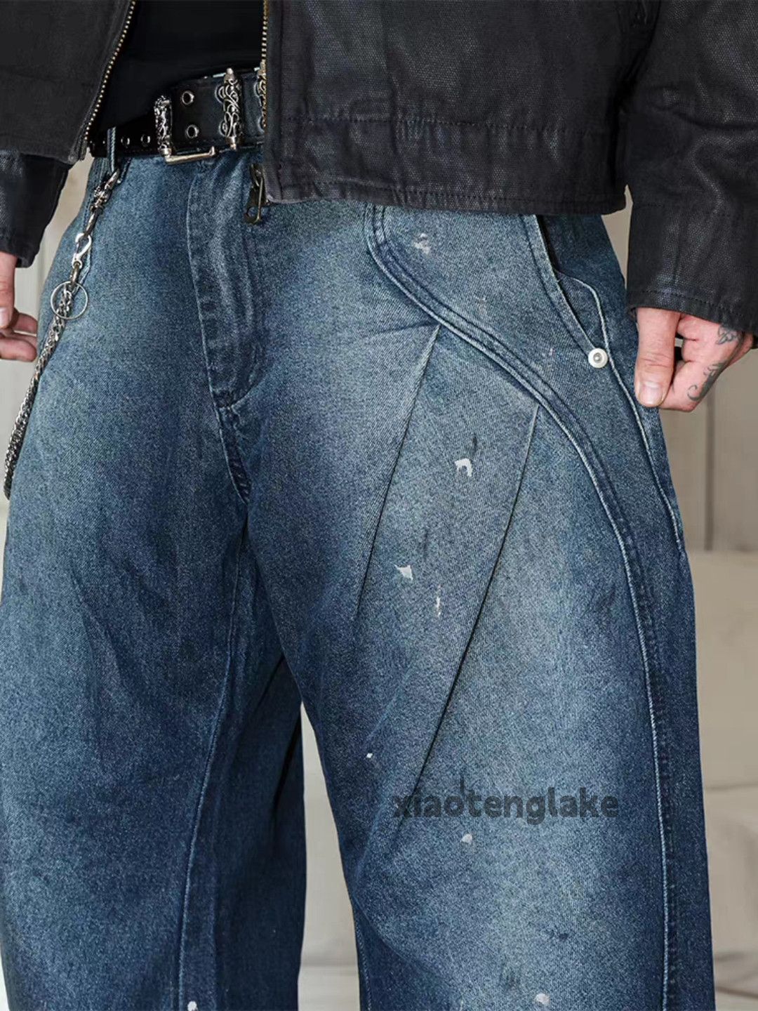 Jean xtl vintage wide Leg loose hiphop carpenter Stain jeans Size US 36 / EU 52 - 11 Thumbnail