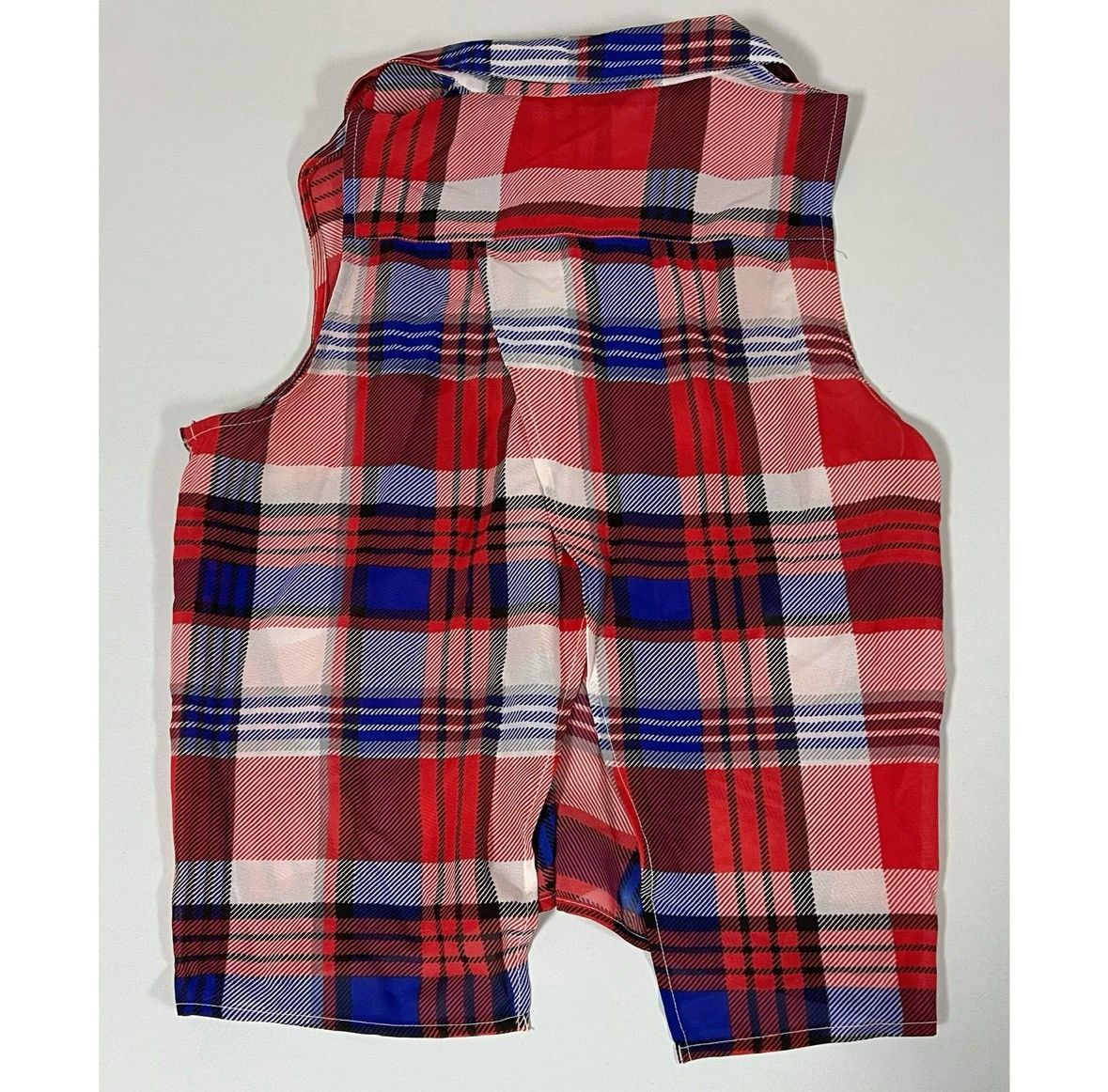 Japanese Brand Red Plaid Collared Button-Down Top Shirt Blouse Size M ❤️💙 Size M / US 6-8 / IT 42-44 - 3 Thumbnail