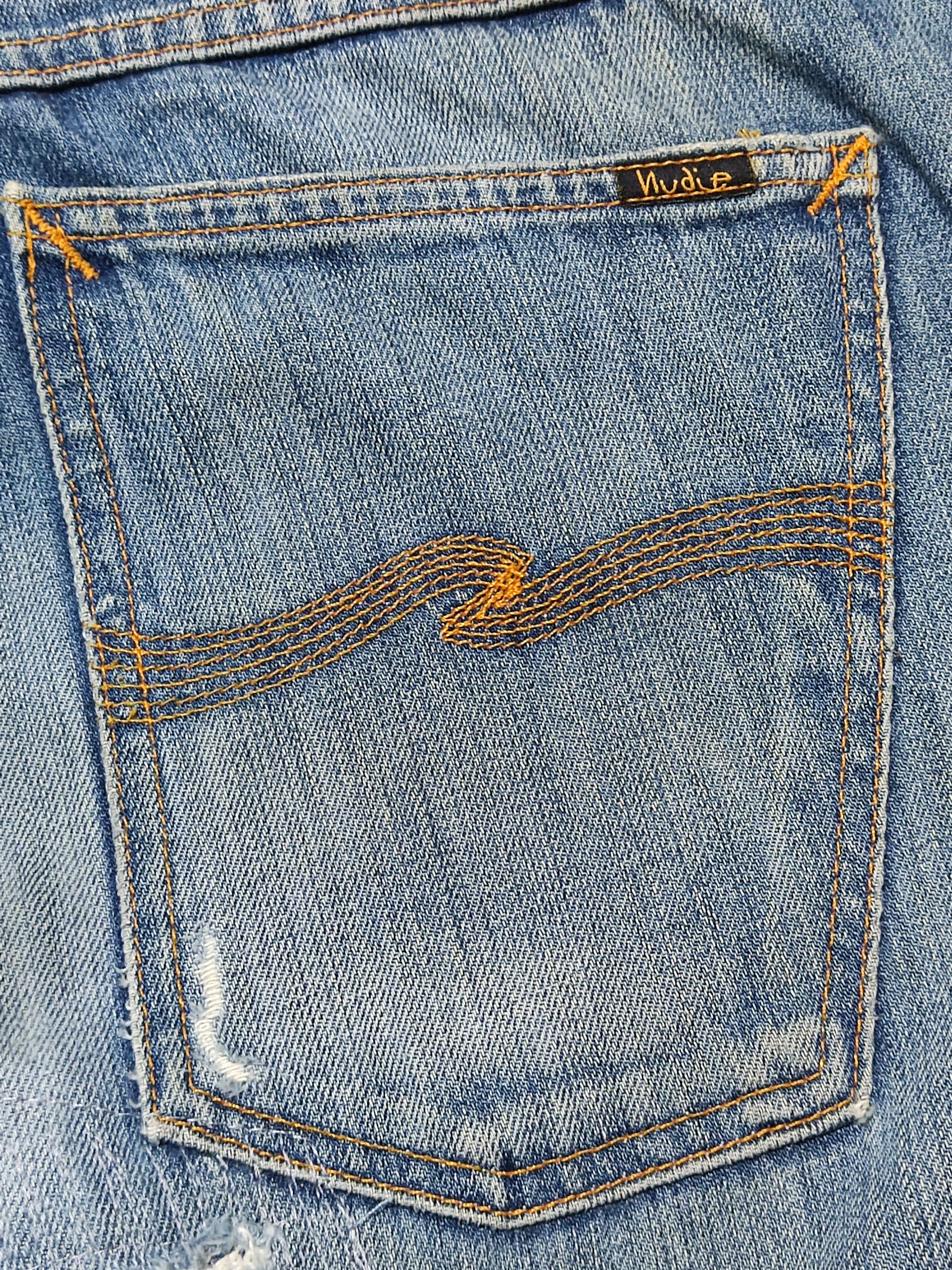 Nudie Jeans Vintage Distressed Nudie saltwater blue Italy made Size US 34 / EU 50 - 12 Thumbnail