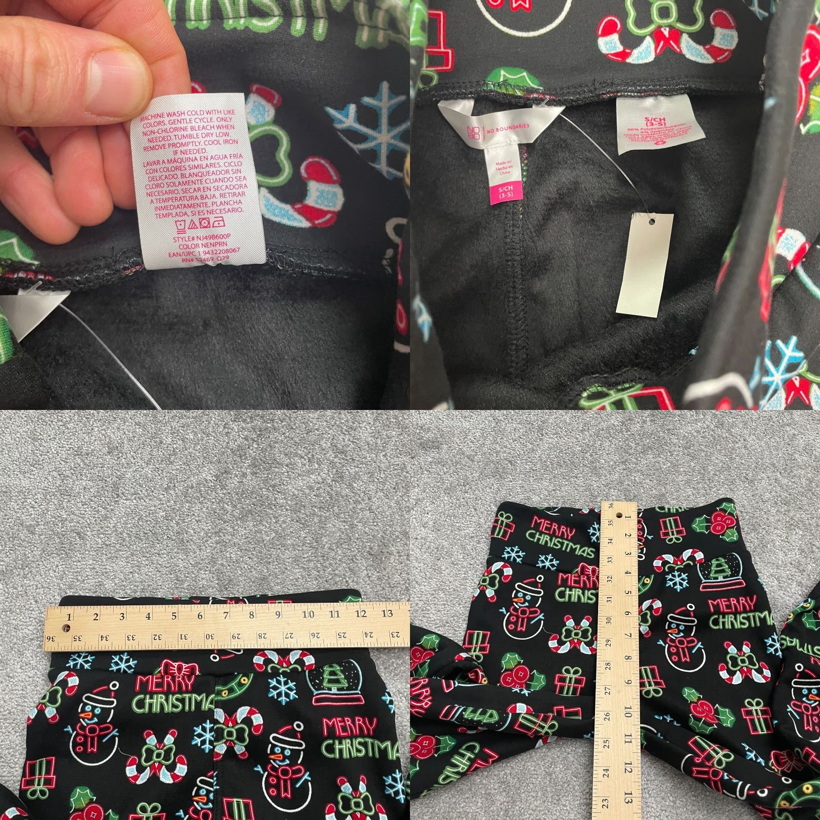 Vintage No Boundaries Christmas Sweatpants Juniors Small Multi Slim High Rise Fleece NWT Size 28" / US 6 / IT 42 - 8 Thumbnail