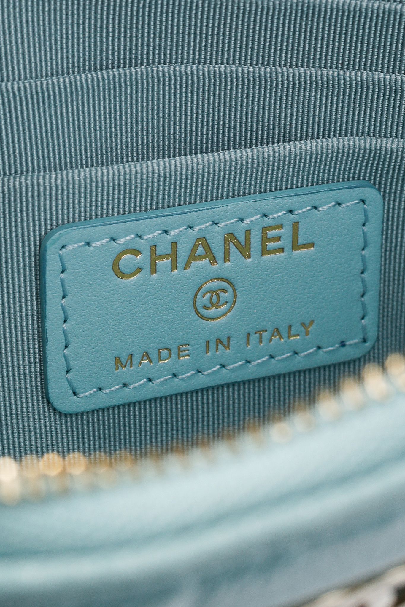 Chanel Chanel Light Blue Caviar Camellia-Embossed Small O-Case Size ONE SIZE - 10 Thumbnail