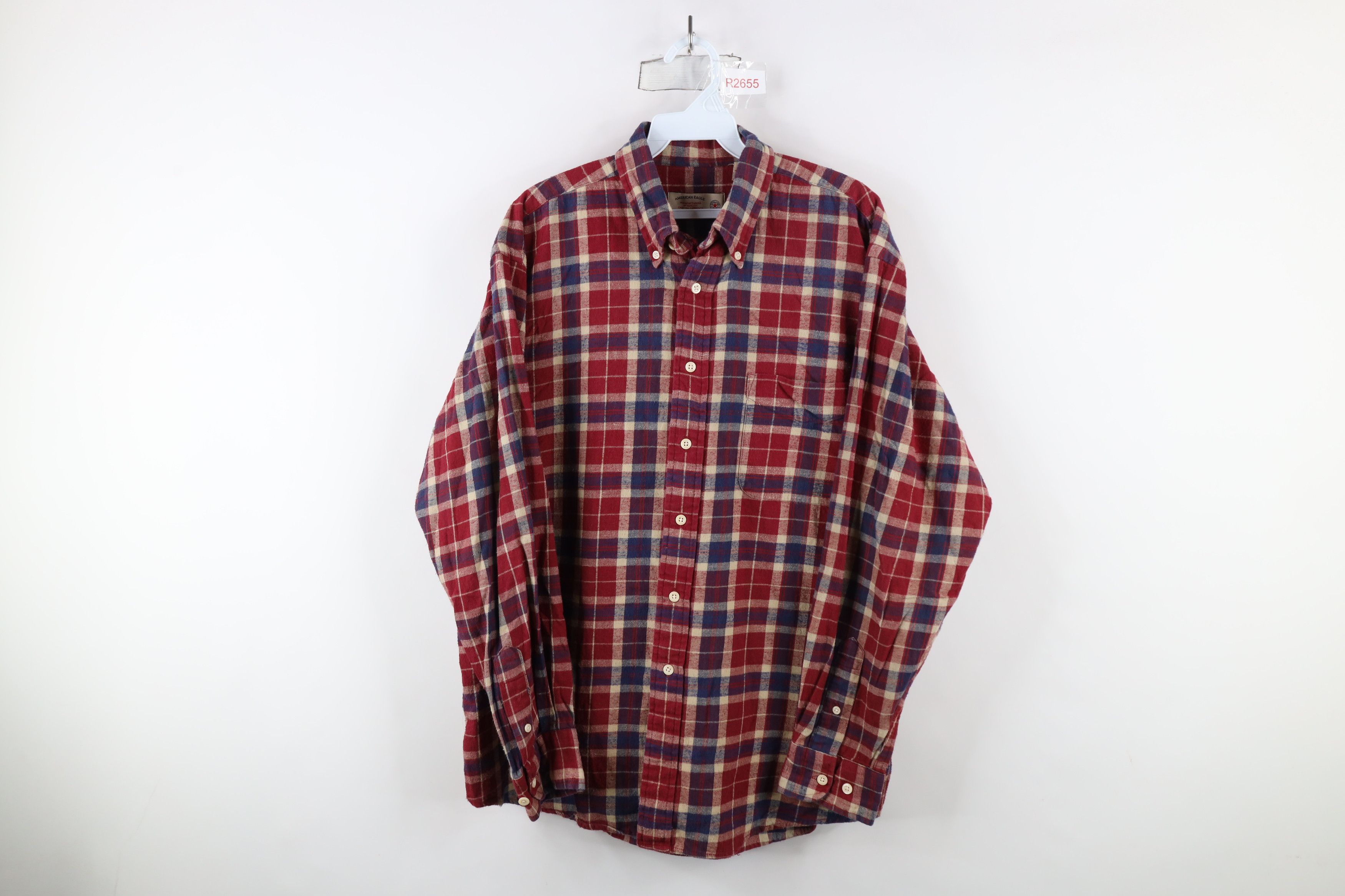 American Eagle Outfitters × Vintage Vintage 90s American Eagle Outfitters Down Shirt Plaid Size US L / EU 52-54 / 3 - 1 Thumbnail