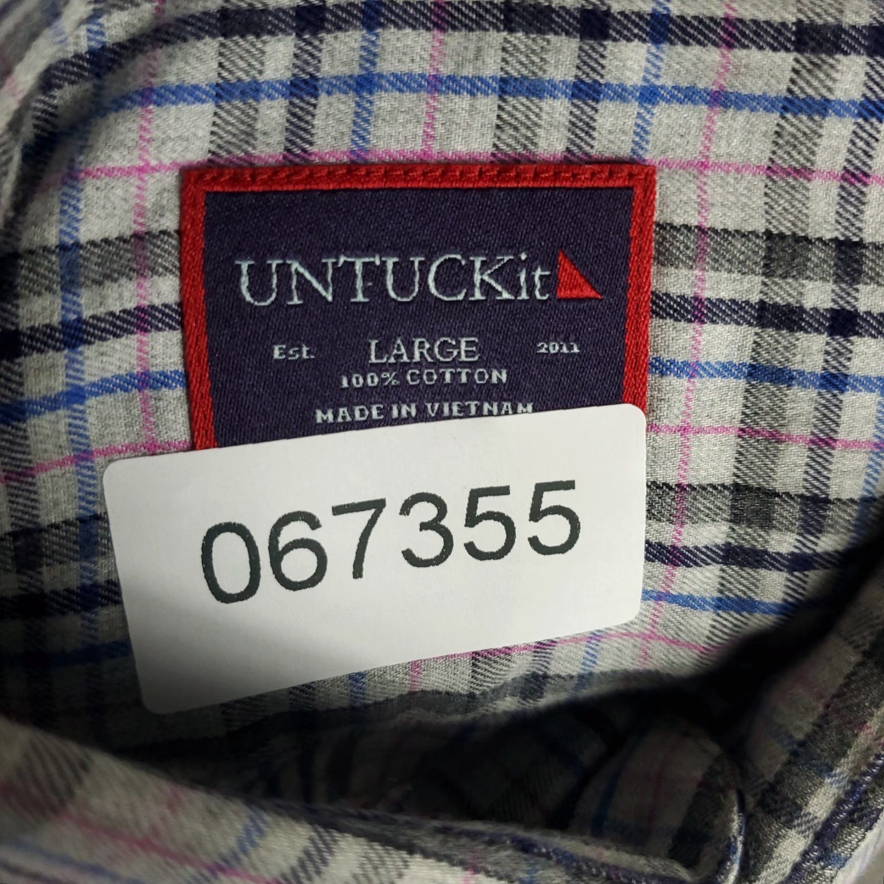 UNTUCKit UNTUCKit Shirt Mens Large Gray Blue Plaid Flannel Button Up Long Sleeve Size US L / EU 52-54 / 3 - 7 Thumbnail