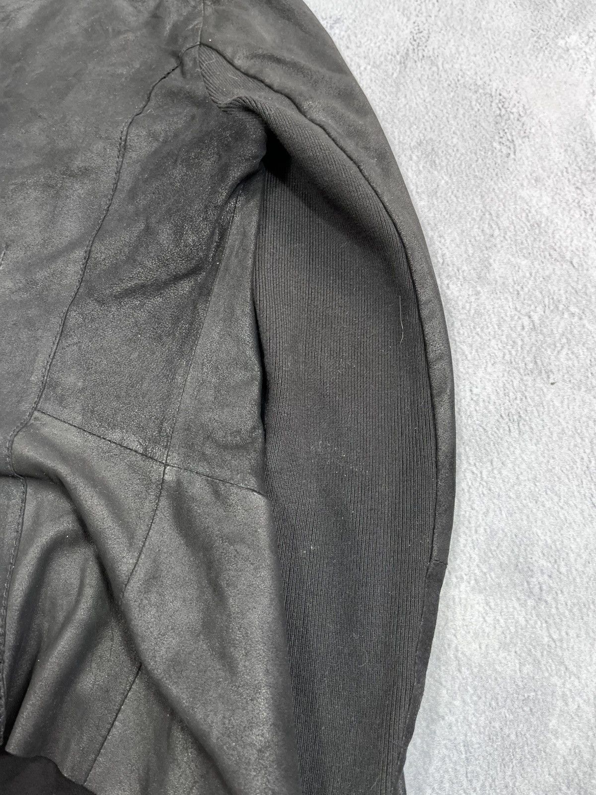 Vintage Vintage Yohji style asymmetric leather avant garde jacket Size M / US 6-8 / IT 42-44 - 10 Thumbnail