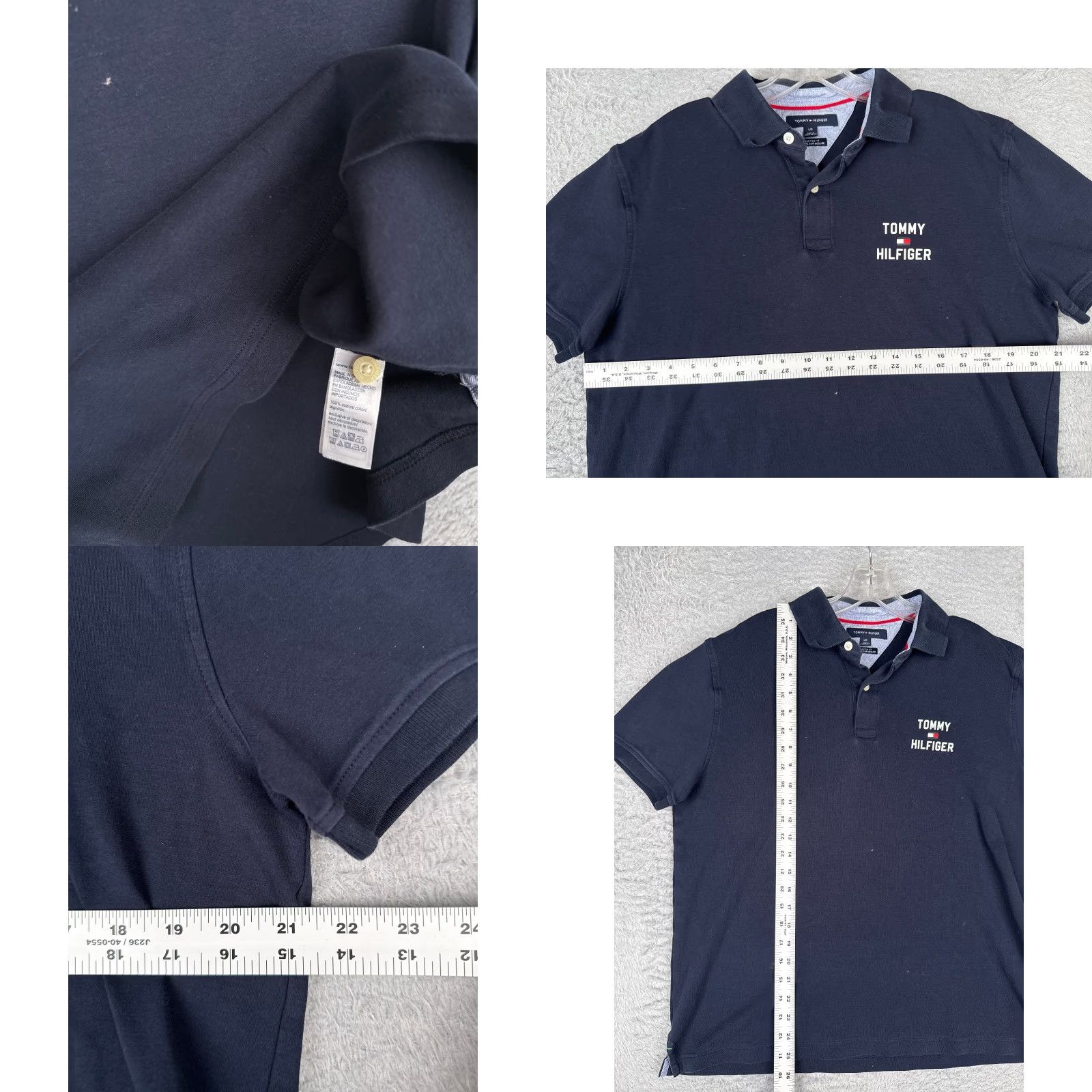 Tommy Hilfiger Tommy Hilfiger Polo Shirt Men L Blue Cotton Custom Fit Short Sleeve Slim Pocket" Size US L / EU 52-54 / 3 - 8 Thumbnail