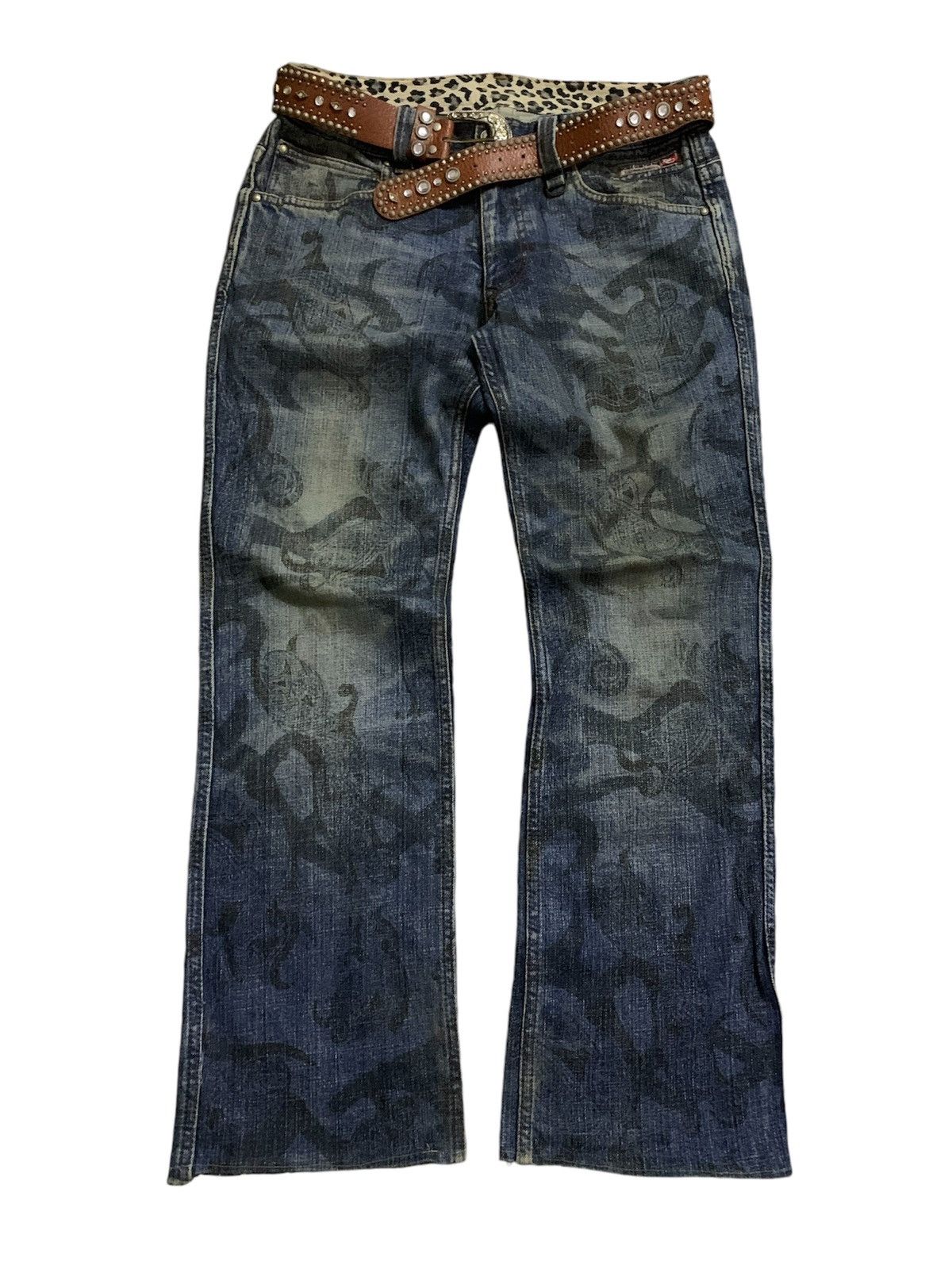 Nicole Club 💥Vtg Japanese Nicole Club For Men Paisley Denim Size US 31 - 1 Thumbnail