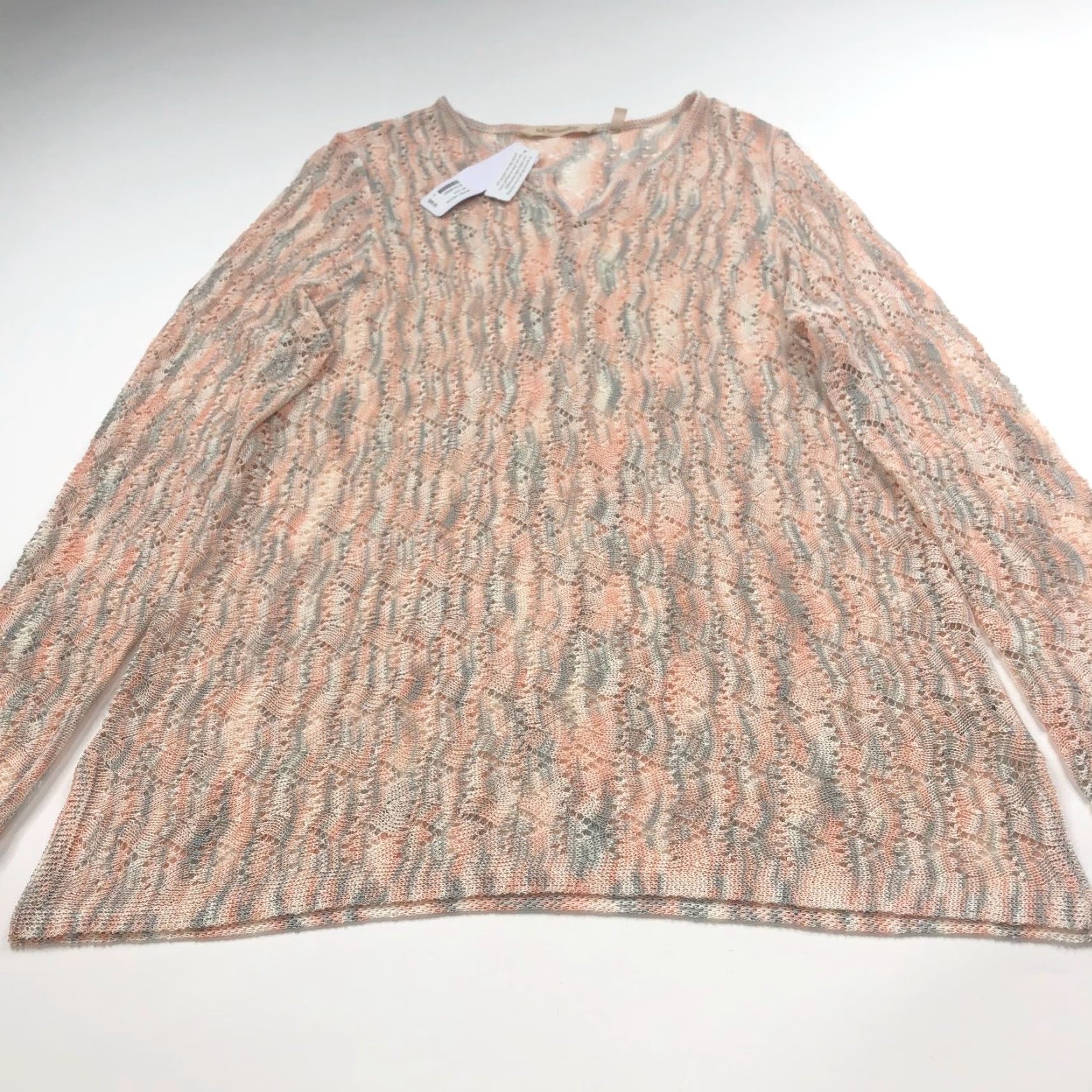 Soft Surroundings Soft Surroundings Pullover Sweater Pink Eyelet V-Neck 2FT91 XL Women Casual Pullover Knit Size XL / US 12-14 / IT 48-50 - 5 Thumbnail