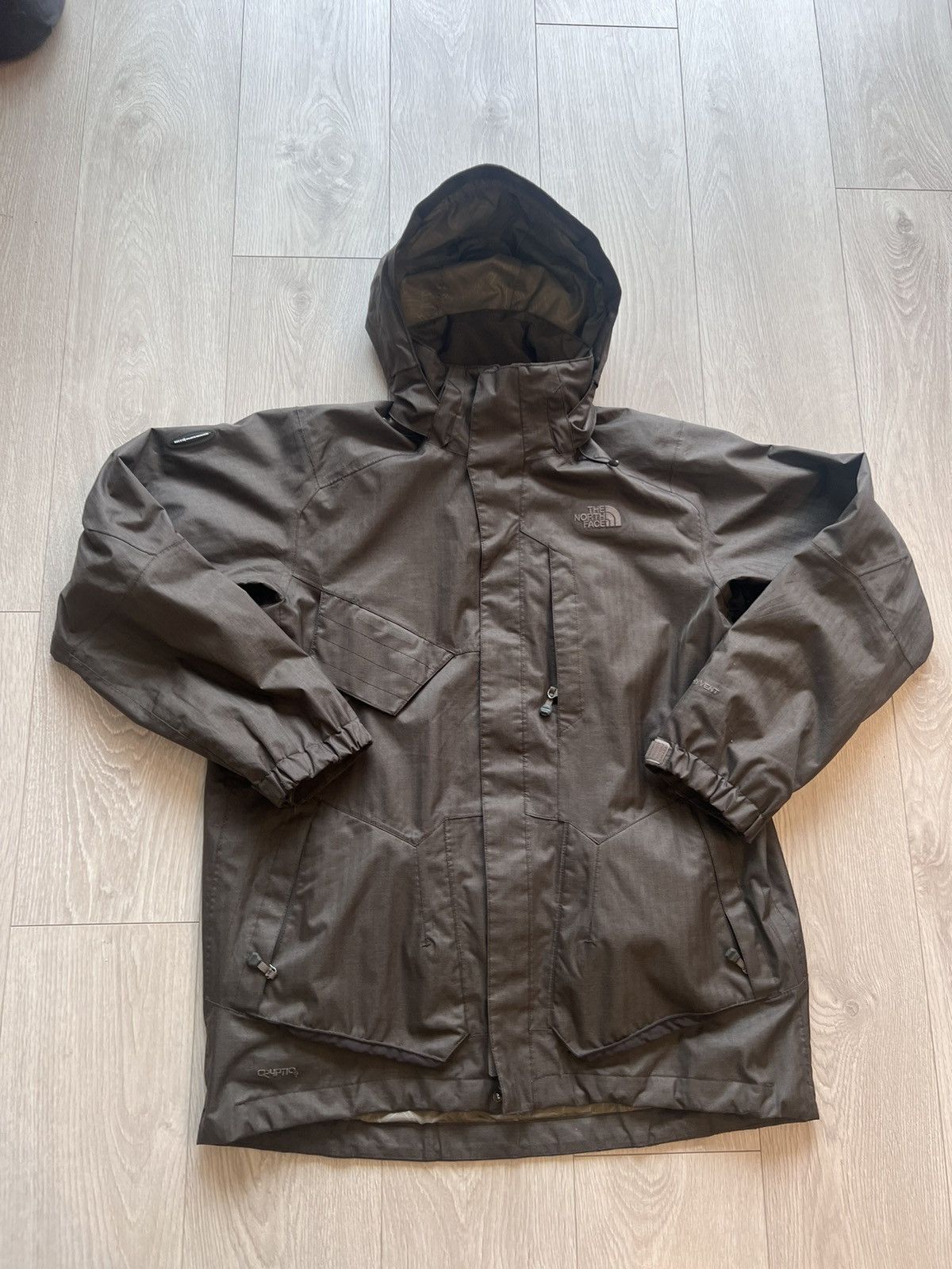 image of The North Face Cryptic Snow Shell Jacket Y2K 2008 in Brown, Men's (Size Large)