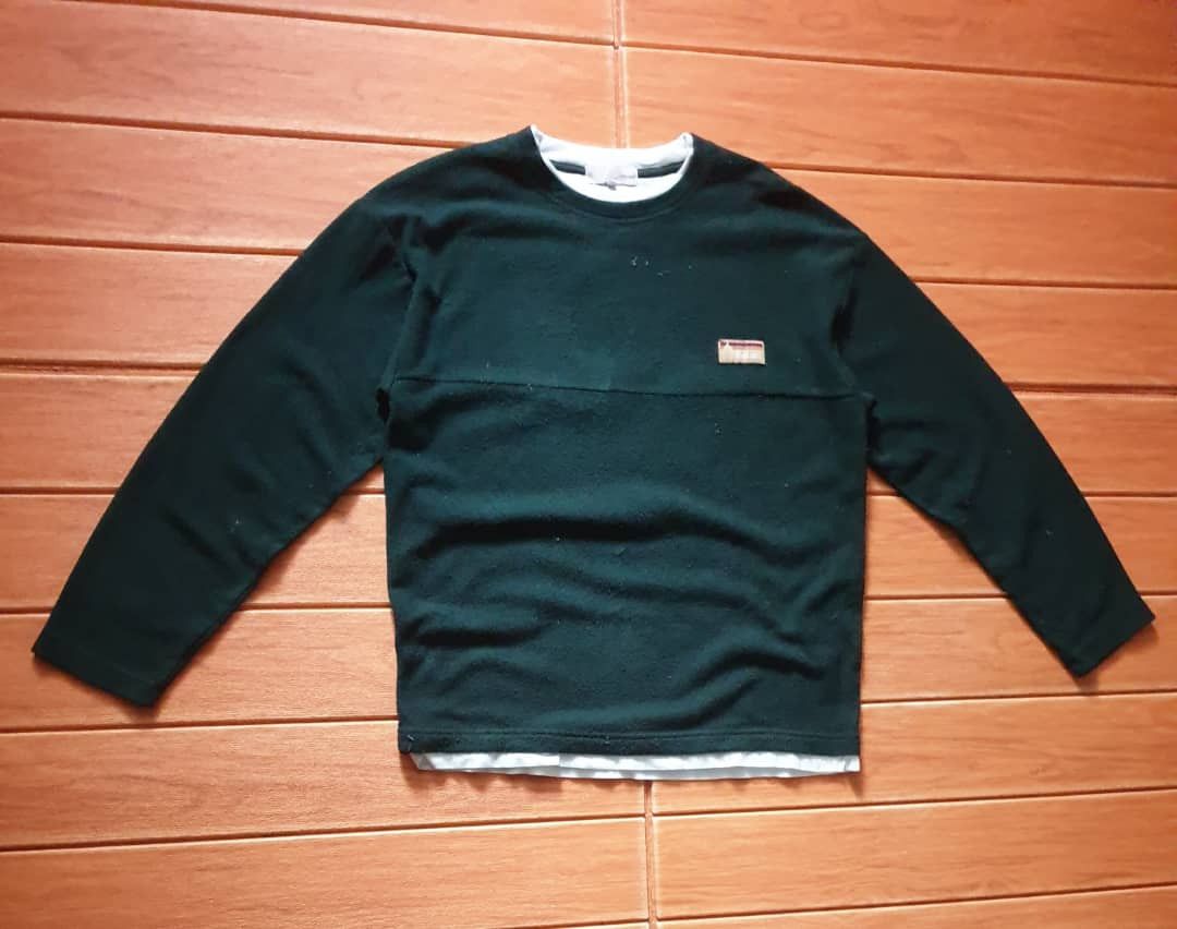 Japanese Brand Logos days green colour Longsleeve fleece Shirt Size US M / EU 48-50 / 2 - 5 Thumbnail