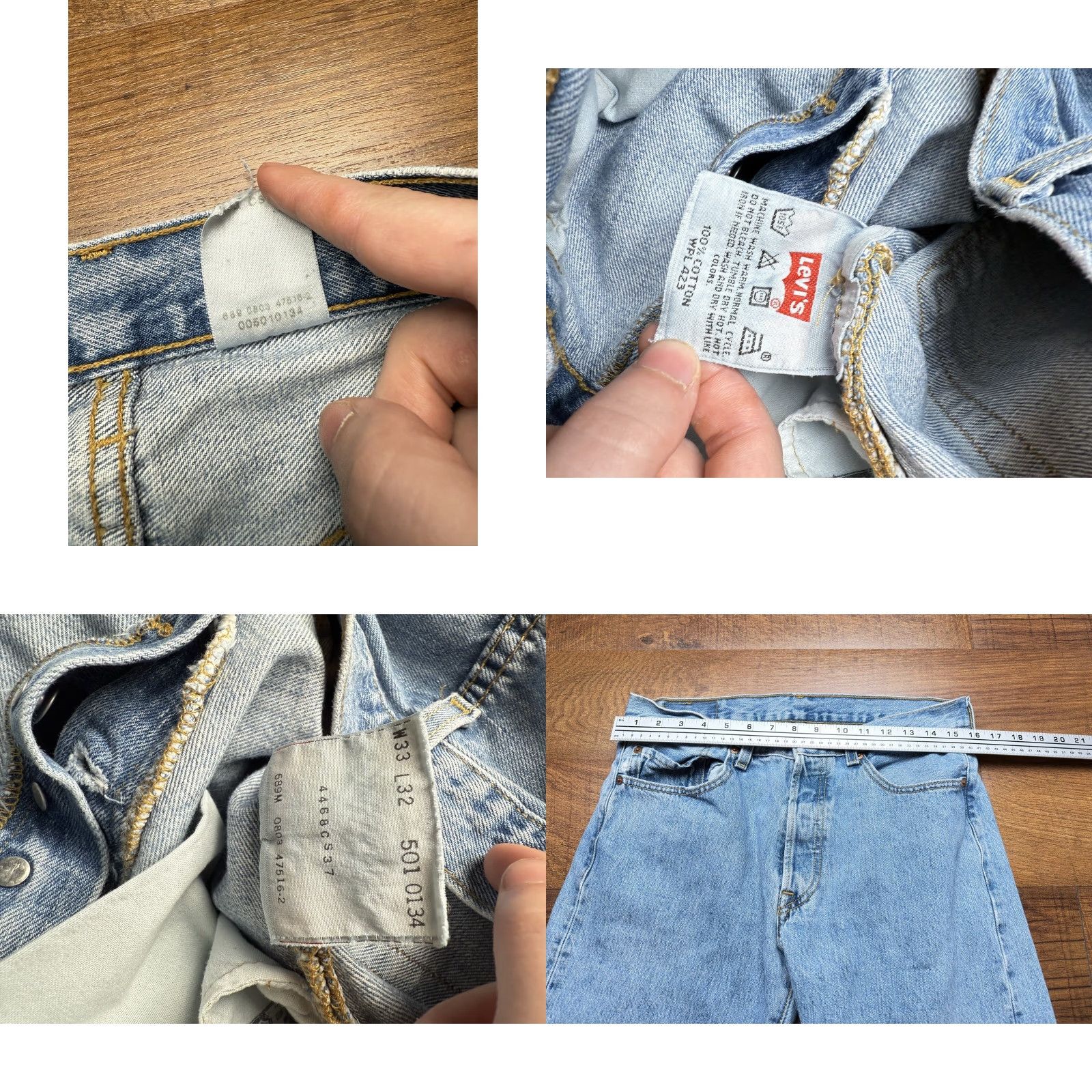 Levi's VINTAGE Levi's 501XX Jeans Mens Regular 32x31 Blue Distressed 5-Pocket Denim Button Fly 90s Y2K USA Cowboy Model Levi's 500 Series Size US 32 / EU 48 - 8 Thumbnail