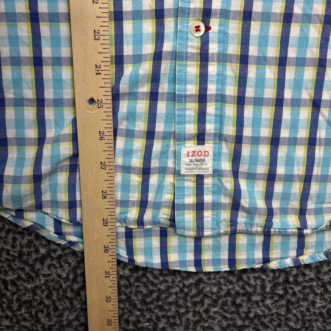 Izod Izod Button Down Shirt Men Medium Blue Plaid Collared Size US M / EU 48-50 / 2 - 6 Thumbnail