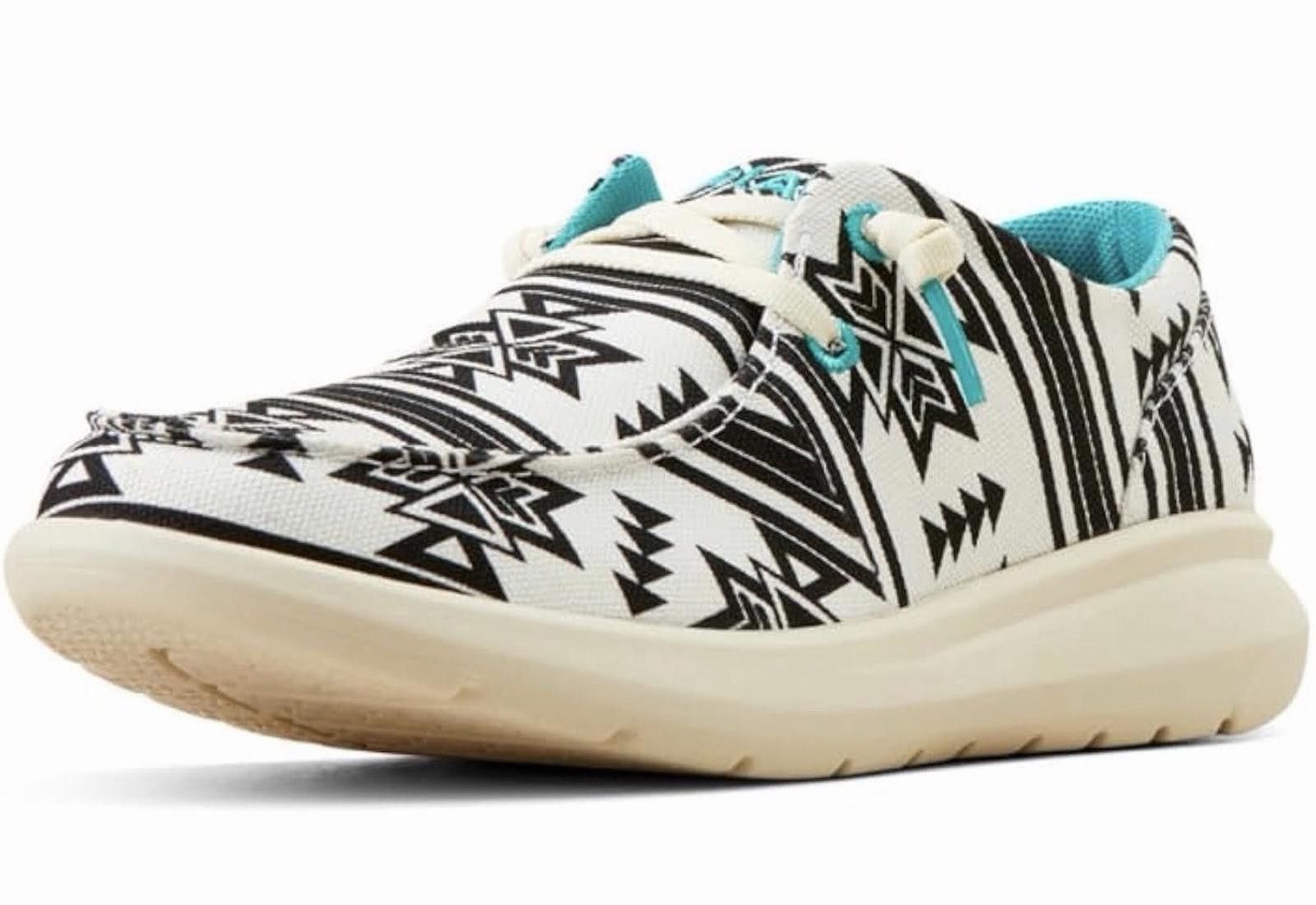 Unknown London Casual Slip-On Shoes with Black and White Geometric Pattern Size US 9 / EU 42 - 2 Thumbnail
