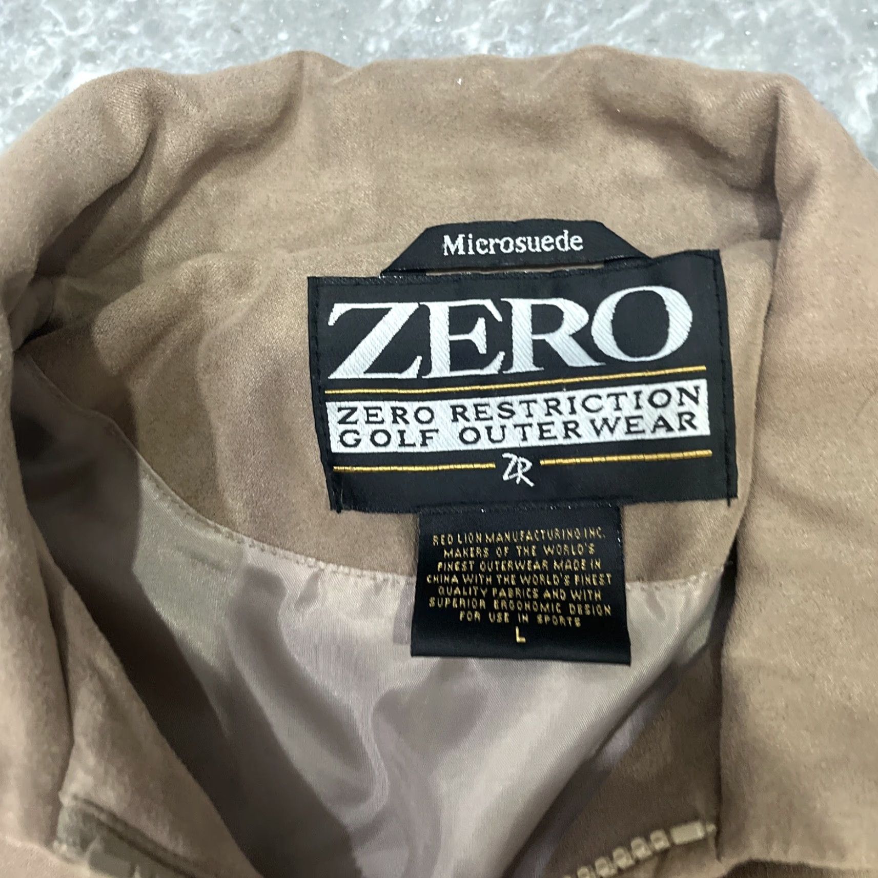 Vintage Zero Restriction Jacket Men L Brown MicroSuede Full Zip Golf Coat Quail Hollow Outdoor Casual Travel Golf Jacket Mens L Brown Size US L / EU 52-54 / 3 - 4 Thumbnail