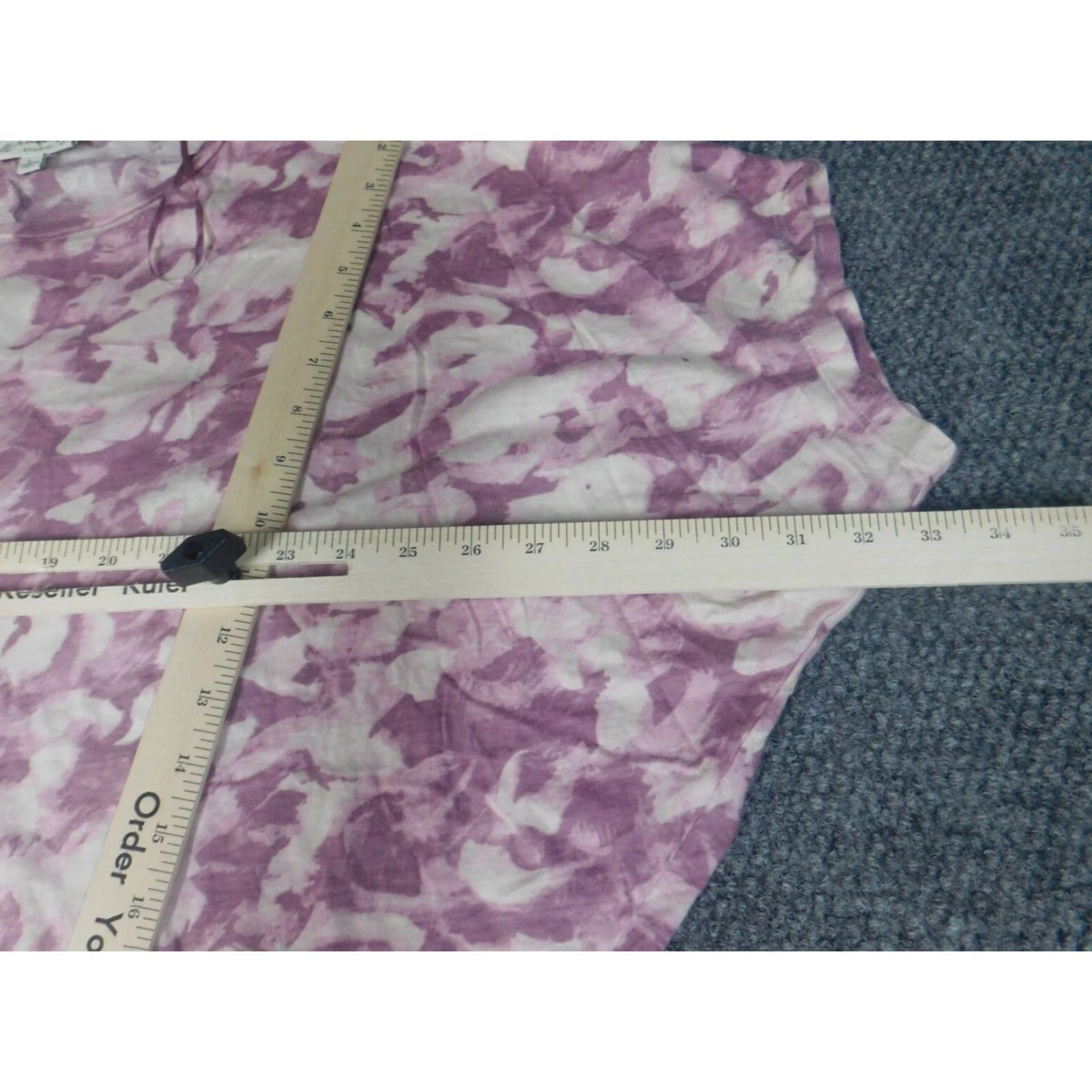 Vintage Wonderly Womens Blouse L Purple Crew Neck Short Sleeve Cotton Rayon Pullover Stretch Casual Regular Classic Basic Size L / US 10 / IT 46 - 4 Thumbnail