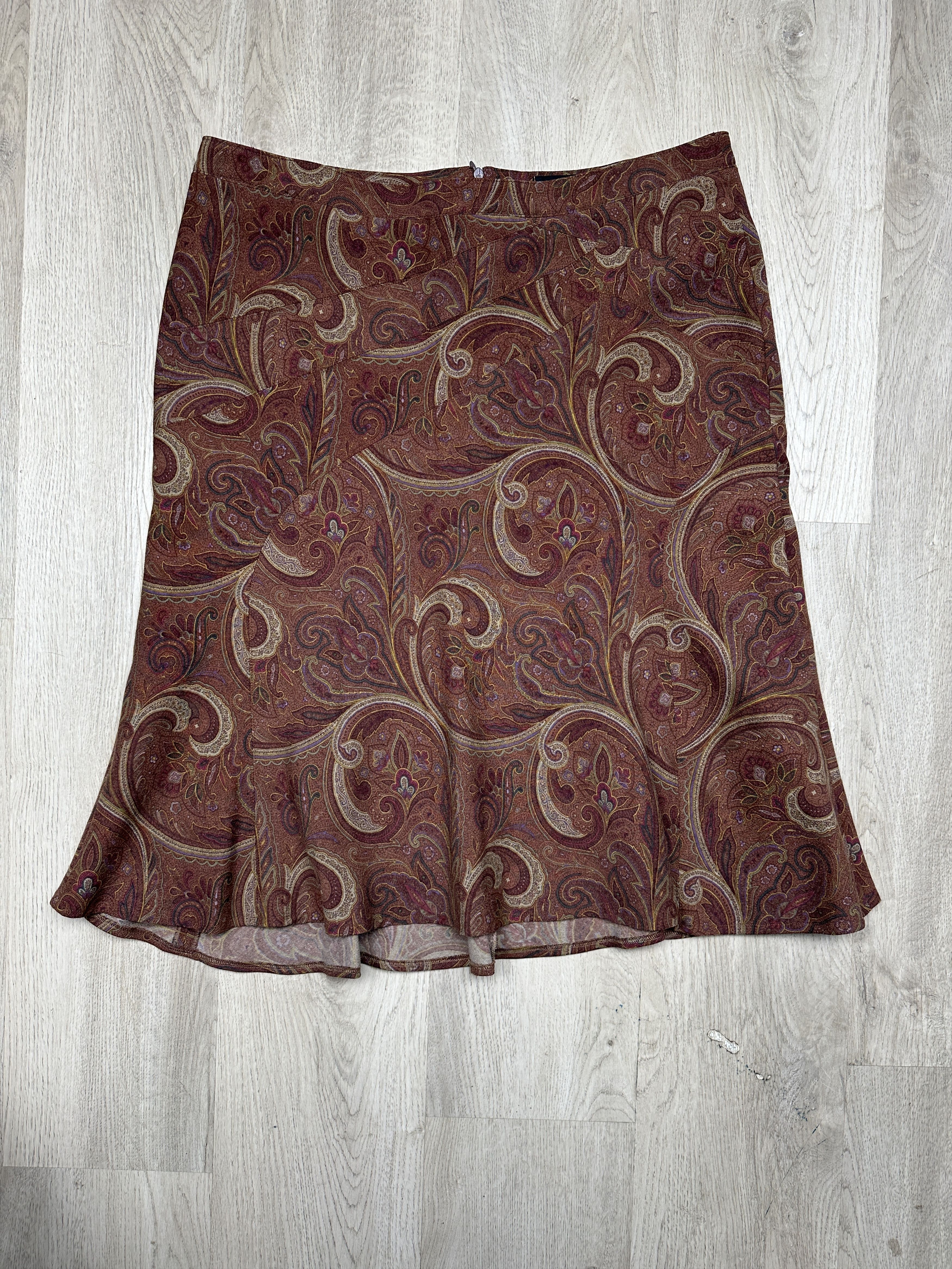 Etro Etro Vintage Womens Floral Paisley Wool Midi Skirt Size 32" / US 10 / IT 46 - 1 Thumbnail