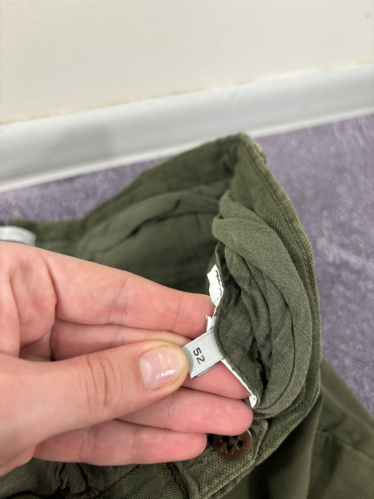Boglioli Boglioli Olive Green Textured Cotton Blend Bermuda Shorts Size US 36 / EU 52 - 10 Thumbnail