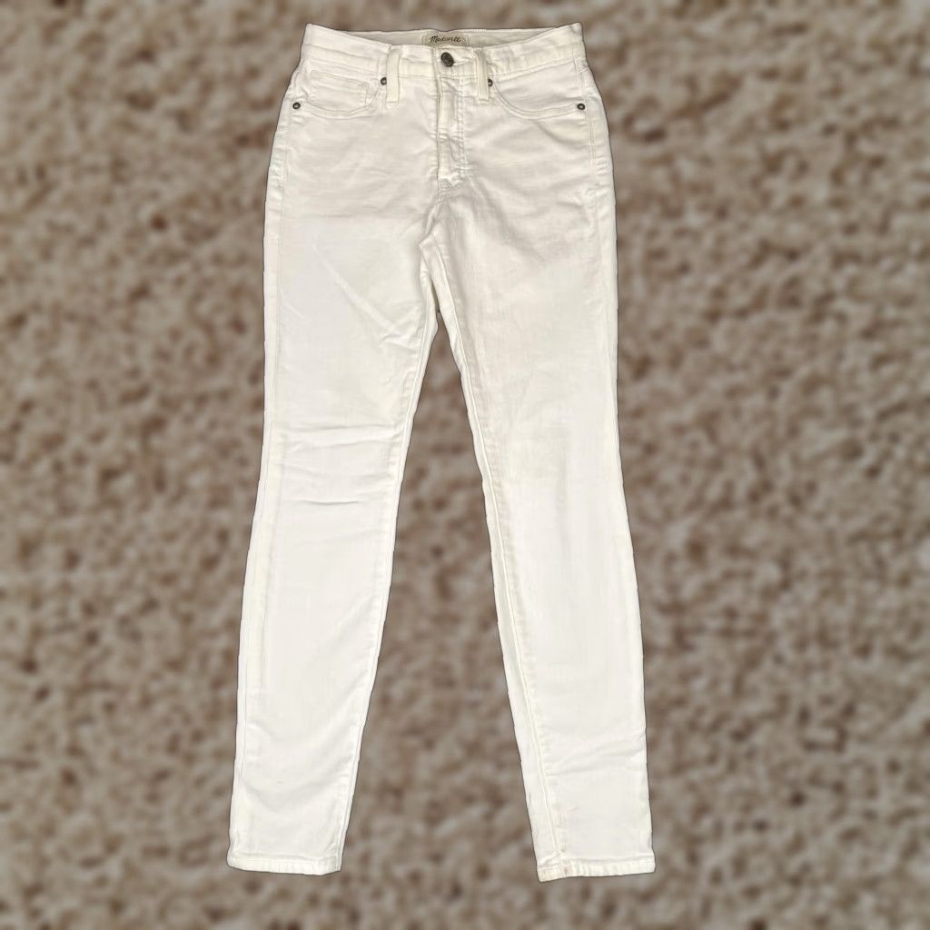 Madewell Madewell Jeans Womens 26x28 White 9 Inch High Rise Skinny Stretch Denim Pants Size 26" / US 2 / IT 38 - 1 Thumbnail