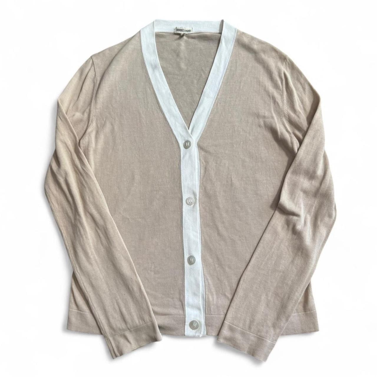 Hermes Hermes Margiela era cream white button up cardigan H button Size XS / US 0-2 / IT 36-38 - 2 Thumbnail