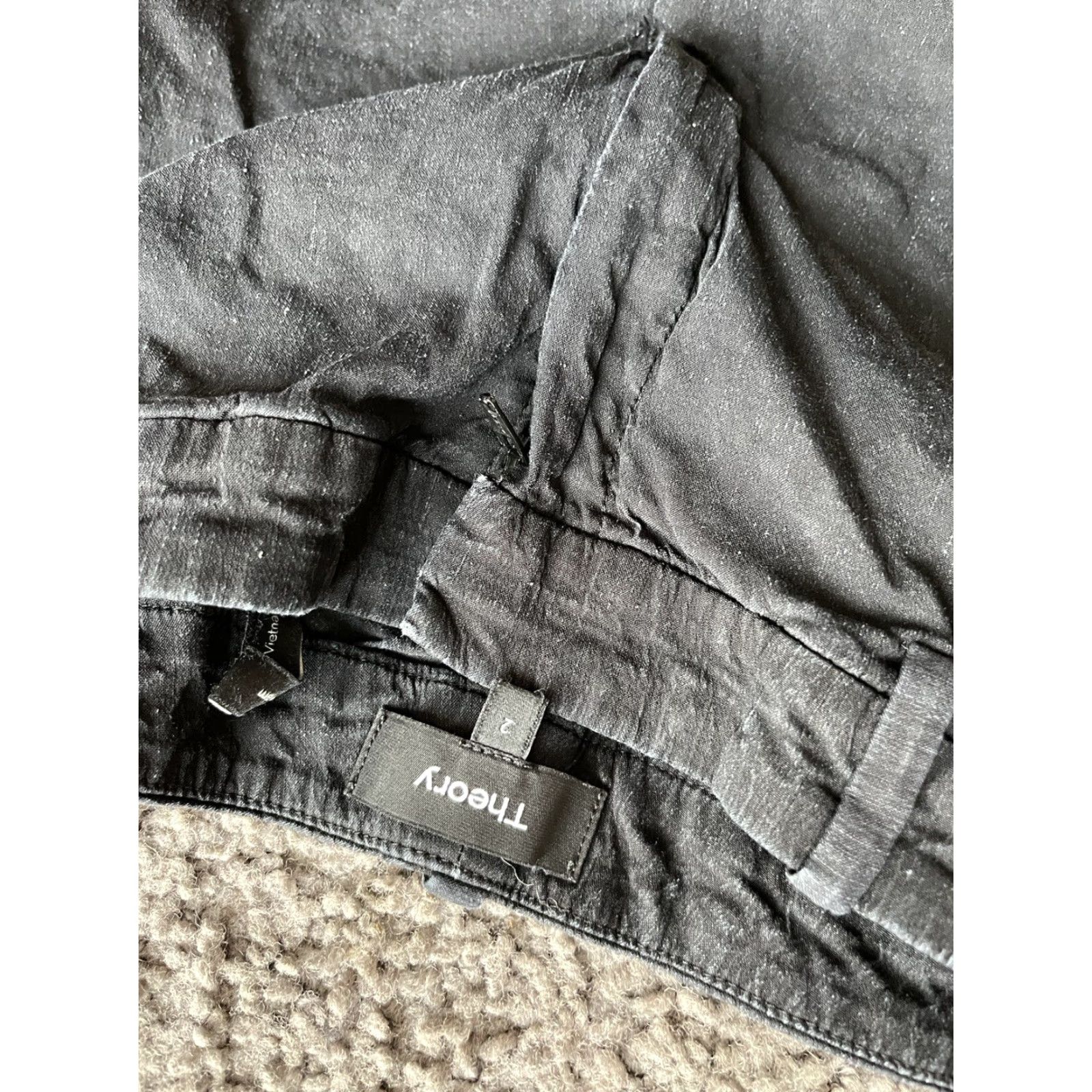 Theory Theory Black Linen Blend Pull On Ankle Pants Women's Size 2 Elastic Waist Casual Classic Size 26" / US 2 / IT 38 - 5 Thumbnail