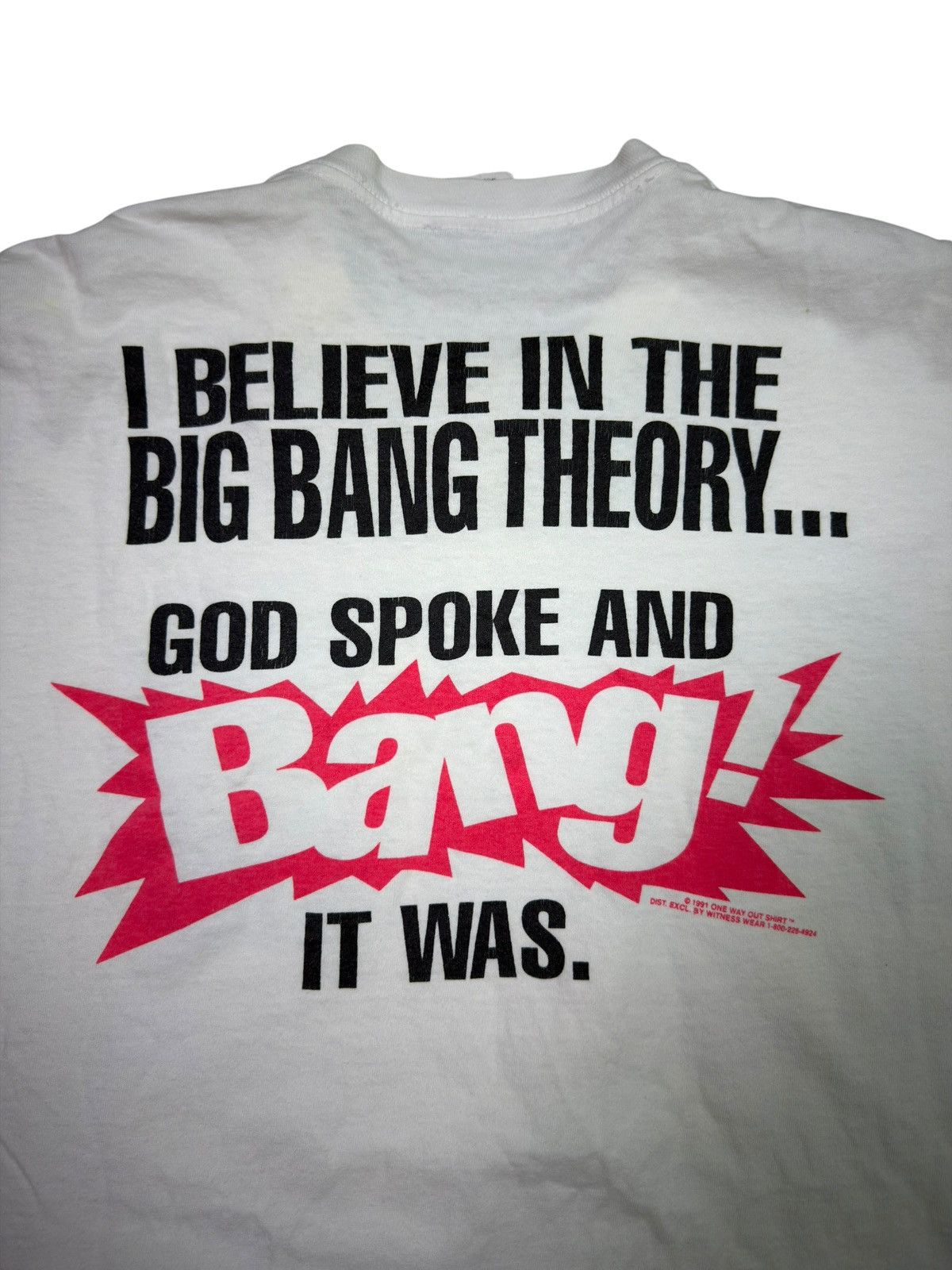 Vintage *RARE* 1991 BIG BANG THEORY EVOLUTION SCIENCE SAINT GOD TEE Size US XL / EU 56 / 4 - 4 Thumbnail
