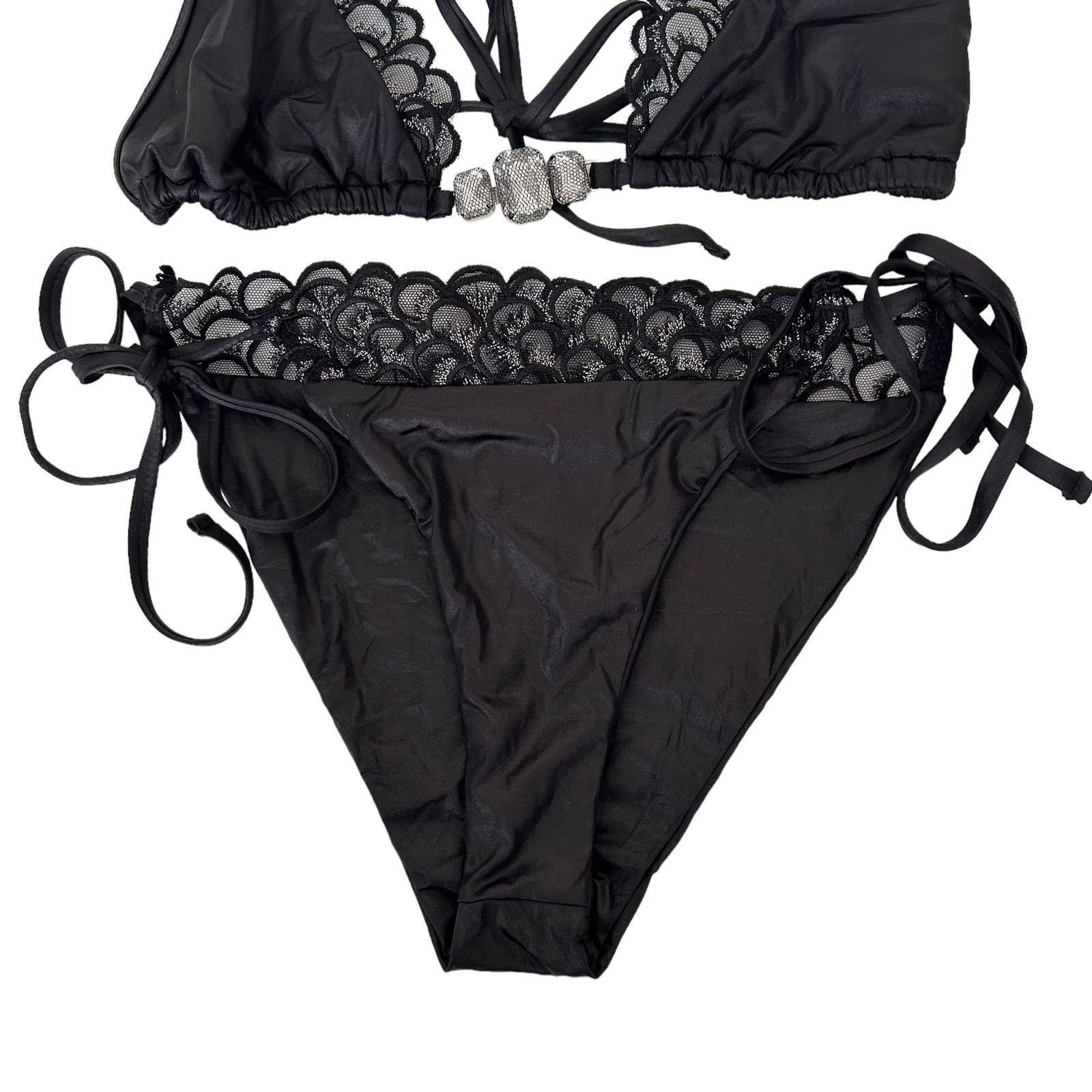 Other Beach Bunny Black A Hard Days Night Bikini Bathing Suit M/L Size ONE SIZE - 3 Thumbnail