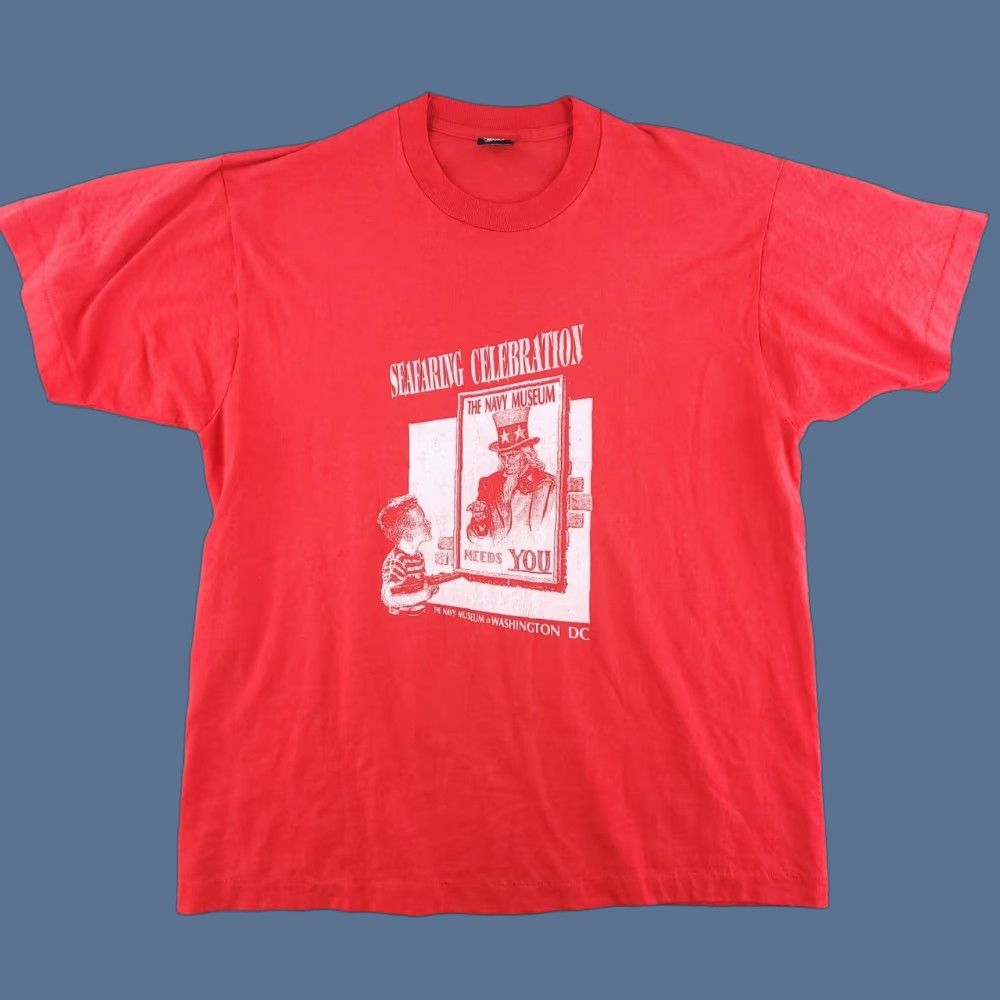 Vintage VINTAGE Screen Stars Shirt Mens XL Red USA Solid Short Sleeve Crew Neck Regular Fit DC Made USA Size US XL / EU 56 / 4 - 1 Thumbnail