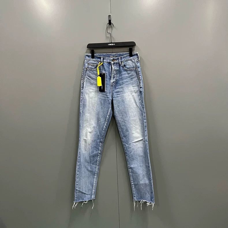 Saint Laurent Paris Saint Laurent Denim Pants with Floral Patchwork- DMC Size US 29 - 1 Thumbnail