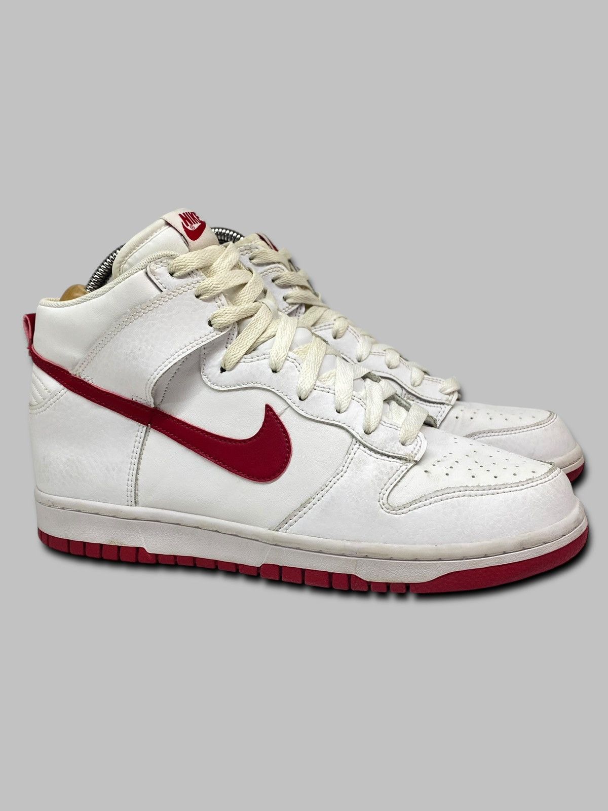 Nike Dunk High White Gym Red Sneakers Shoes Leather
