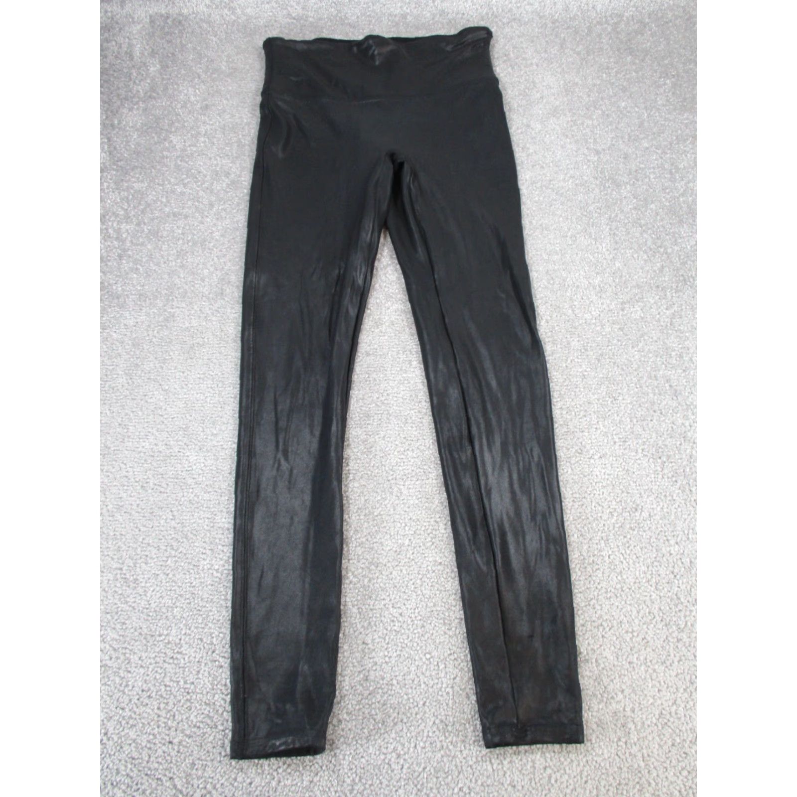Spanx Spanx Leggings Womens Medium Black Faux Leather - Regular Size - Ankle, Solid, Classic, Shiny, Dance, Walking, Yoga - Brand Spanx Womens Size 32" / US 10 / IT 46 - 2 Thumbnail