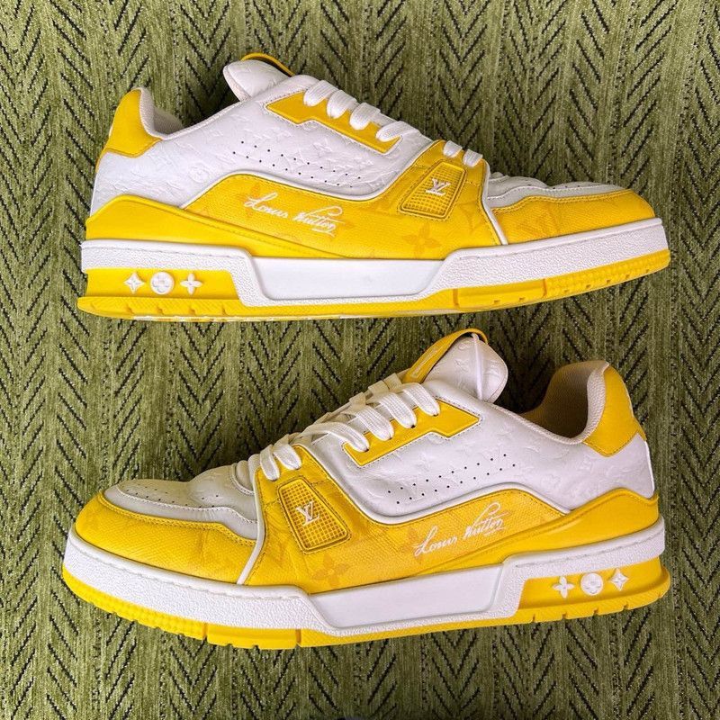 Louis Vuitton Louis Vuitton Fashion Low-Top Sneakers in White Yellow -250 Size US 9.5 / EU 42-43 - 8 Thumbnail