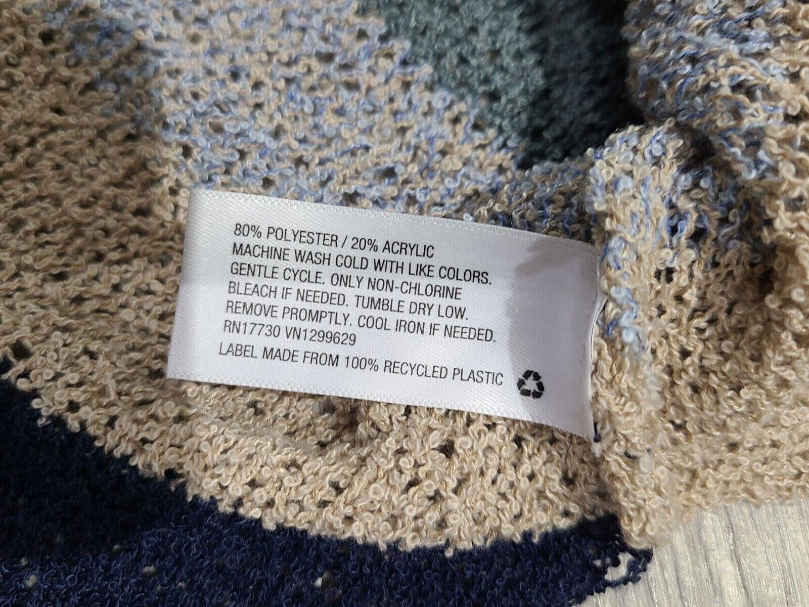 Designer Knox Rose Sweater Medium Striped Loose Knit V Neck crochet Size M / US 6-8 / IT 42-44 - 4 Thumbnail