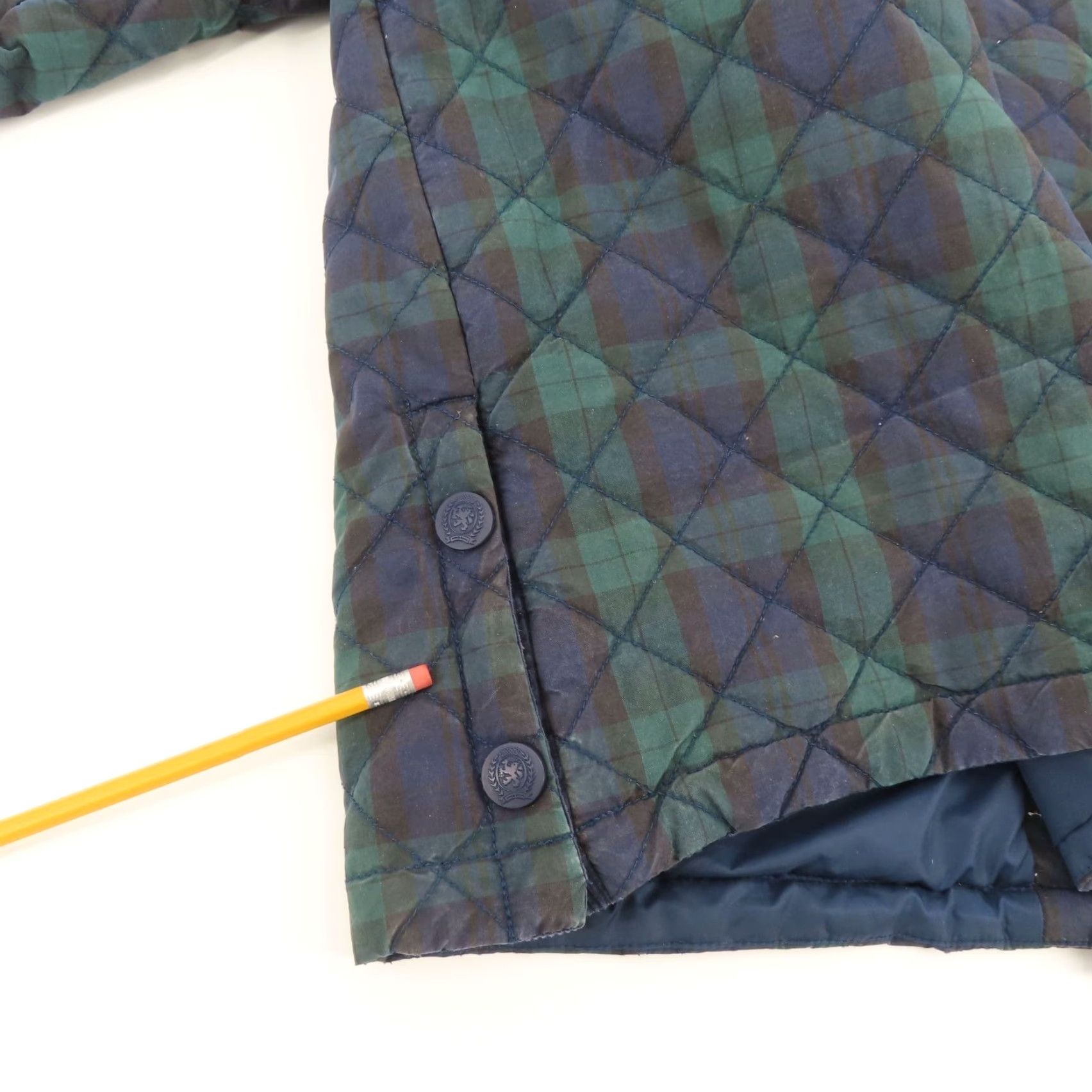 Tommy Hilfiger VINTAGE Tommy Hilfiger Jacket Blue Tartan Plaid Corduroy Collar 90s Quilted Coat Mens XL Cotton Casual Size US XL / EU 56 / 4 - 5 Thumbnail