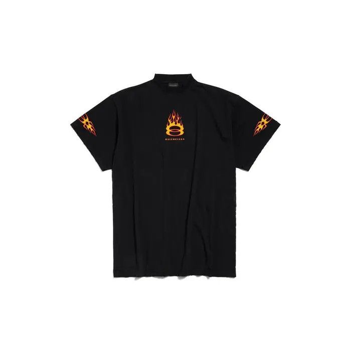 Balenciaga o1w1db10226 Burning Unity T-Shirt Oversized in Black Size US XXL / EU 58 / 5 - 1 Thumbnail