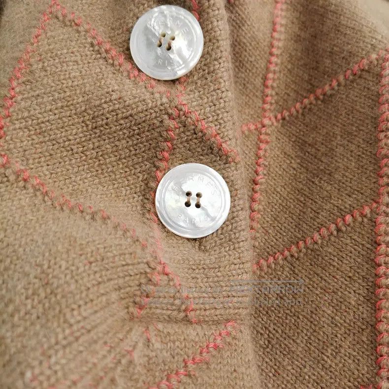 Hermes Hermes Camel Hair, Mulberry Silk, Cashmere Blended Diamond Size XS / US 0-2 / IT 36-38 - 3 Thumbnail