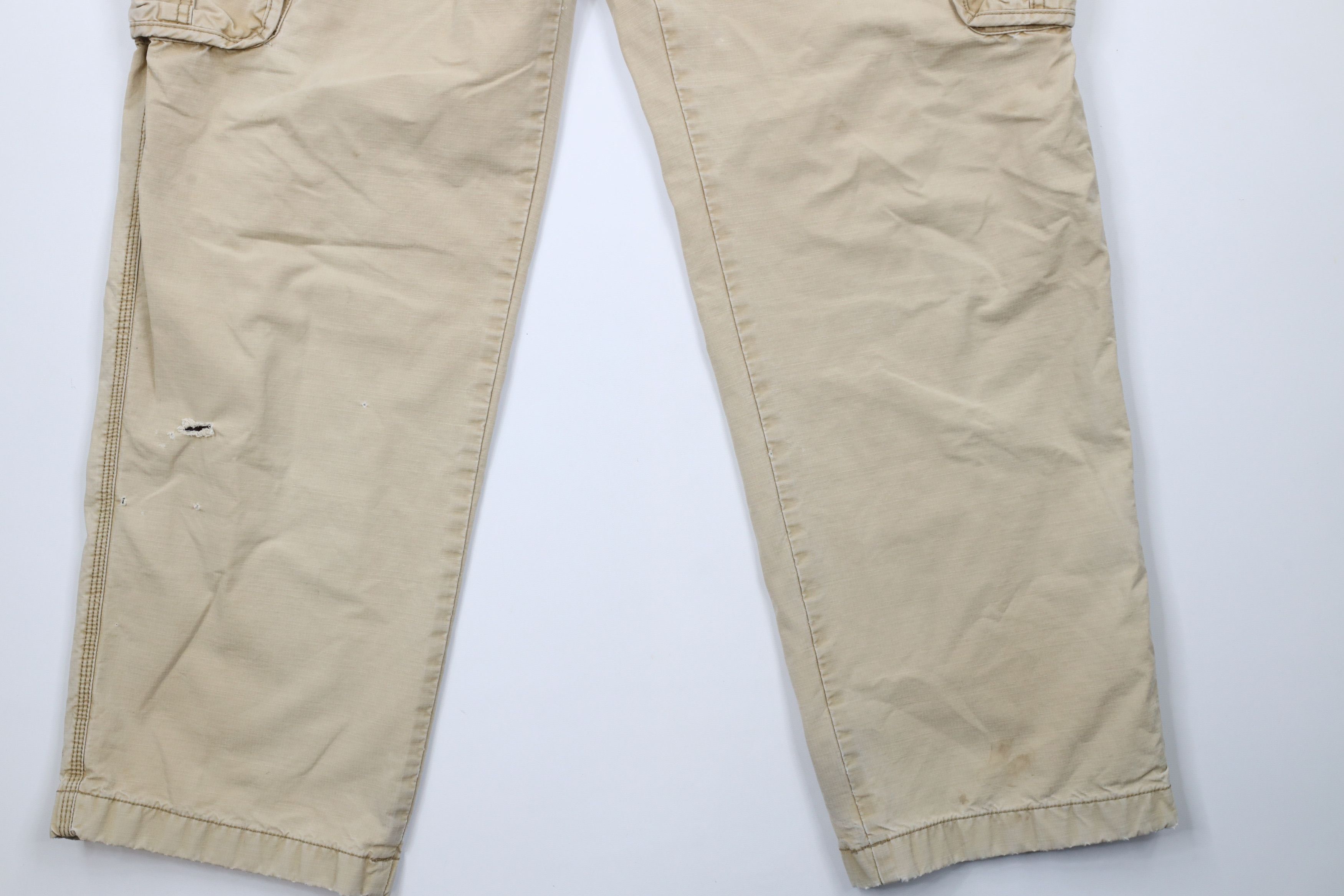 L.L. Bean × Vintage Vintage LL Bean Stonewash Flannel Lined Wide Leg Cargo Pants Size US 36 / EU 52 - 5 Thumbnail