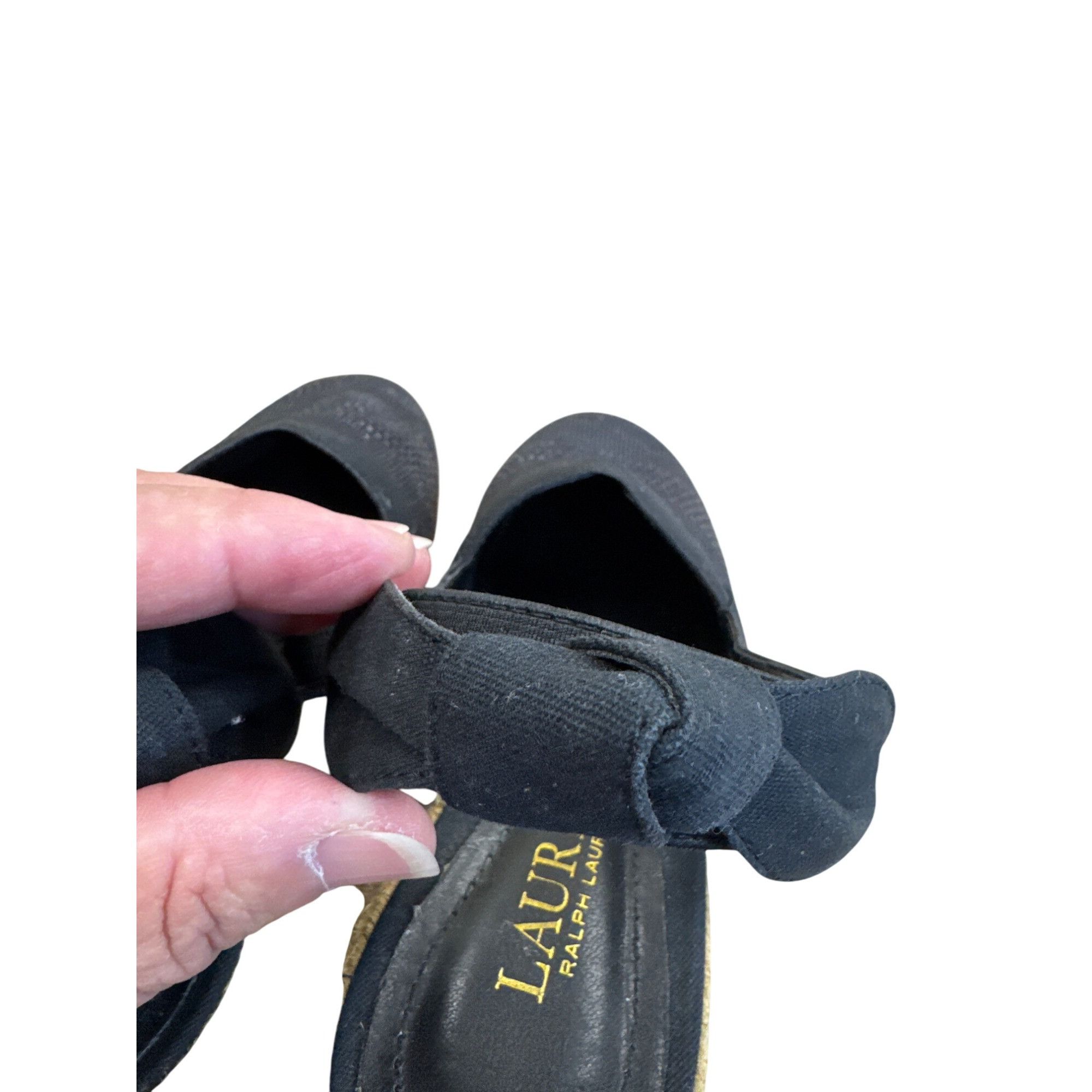 Lauren Ralph Lauren Lauren Ralph Lauren Womens Black Espadrille Wedge Sandals Sh Size US 7 / IT 37 - 12 Thumbnail