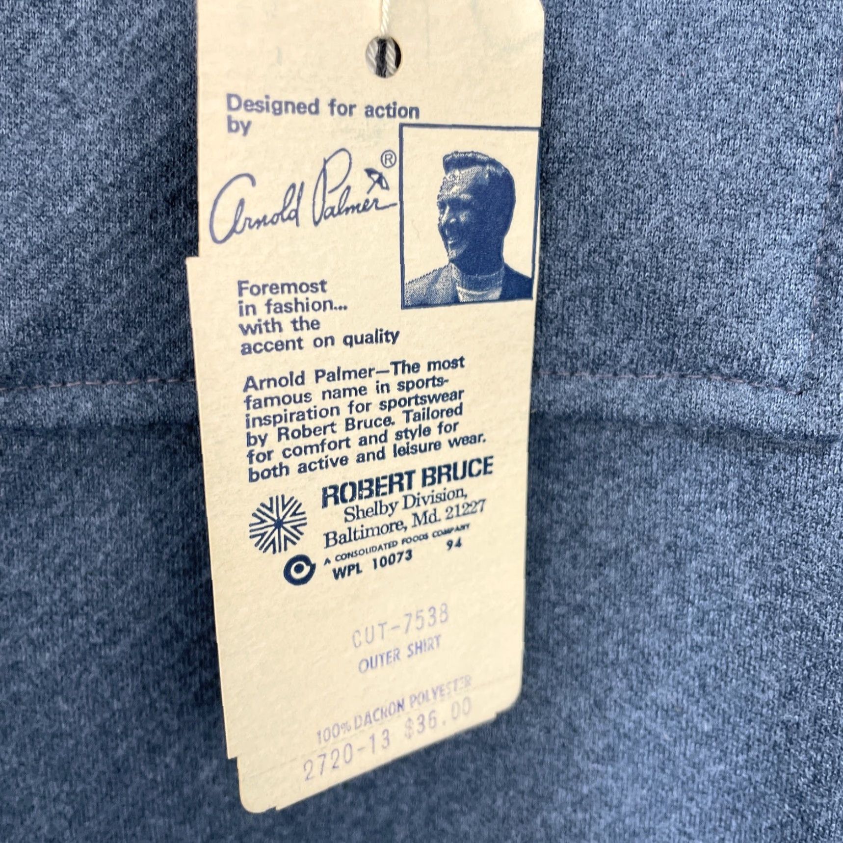 Vintage VINTAGE Arnold Palmer Outer Shirt Jacket Robert Bruce Made In USA L Blue Casual 80s Mens/Adults Size US L / EU 52-54 / 3 - 7 Thumbnail
