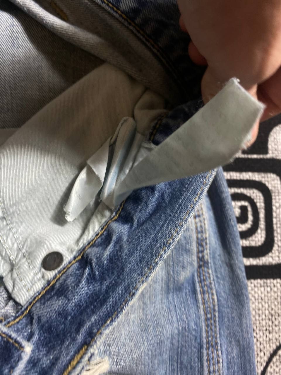 Carhartt × Japanese Brand Crazy Crash Dirty Baggy Faded Jean Japan Avant Garde Style Size US 34 / EU 50 - 20 Thumbnail