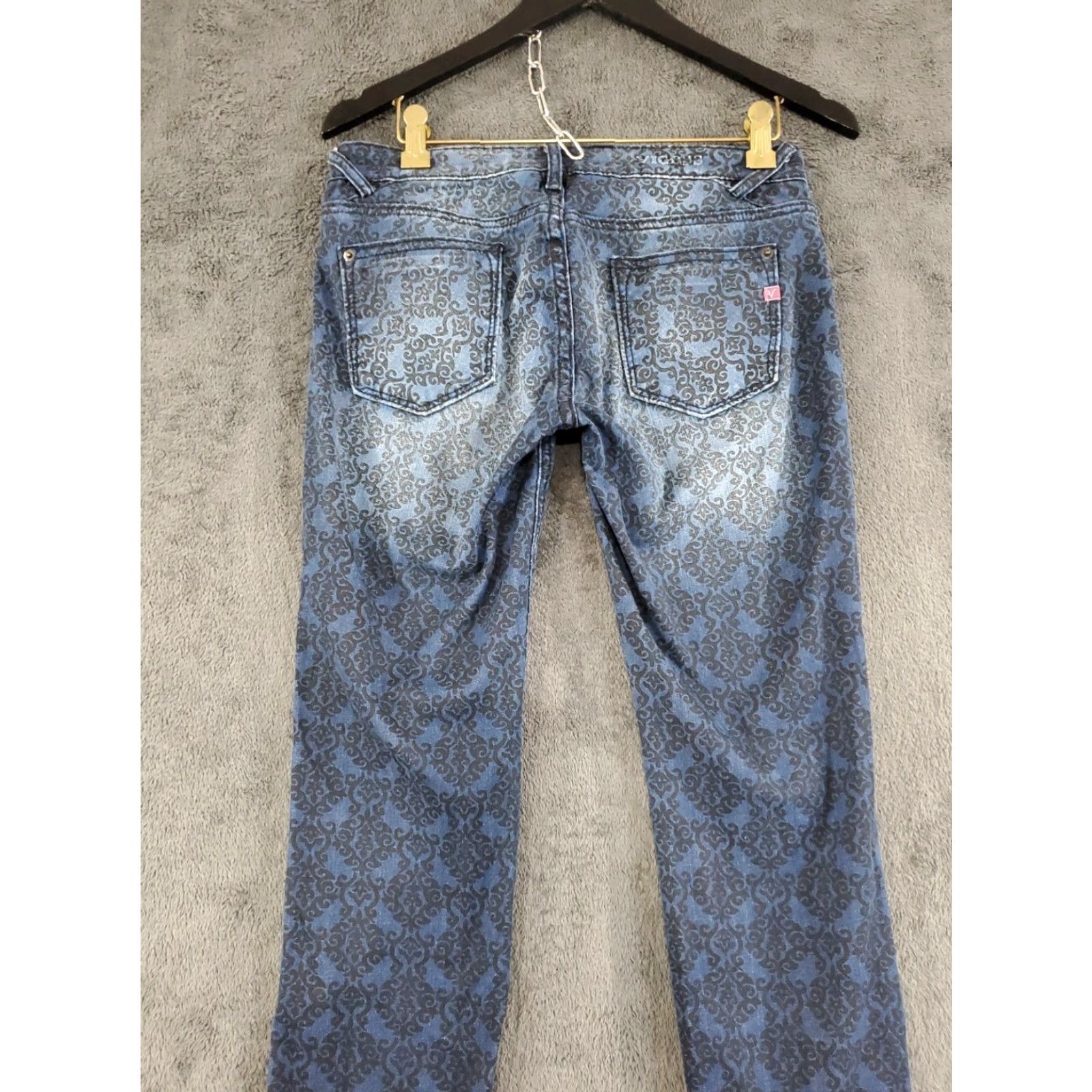 Vintage VIGOSS The Jagger Jeans Skinny 27x31 Blue Paisley Stretch Denim Patterned Women Regular Size XS-? (invalid) Size 27" / US 4 / IT 40 - 7 Thumbnail