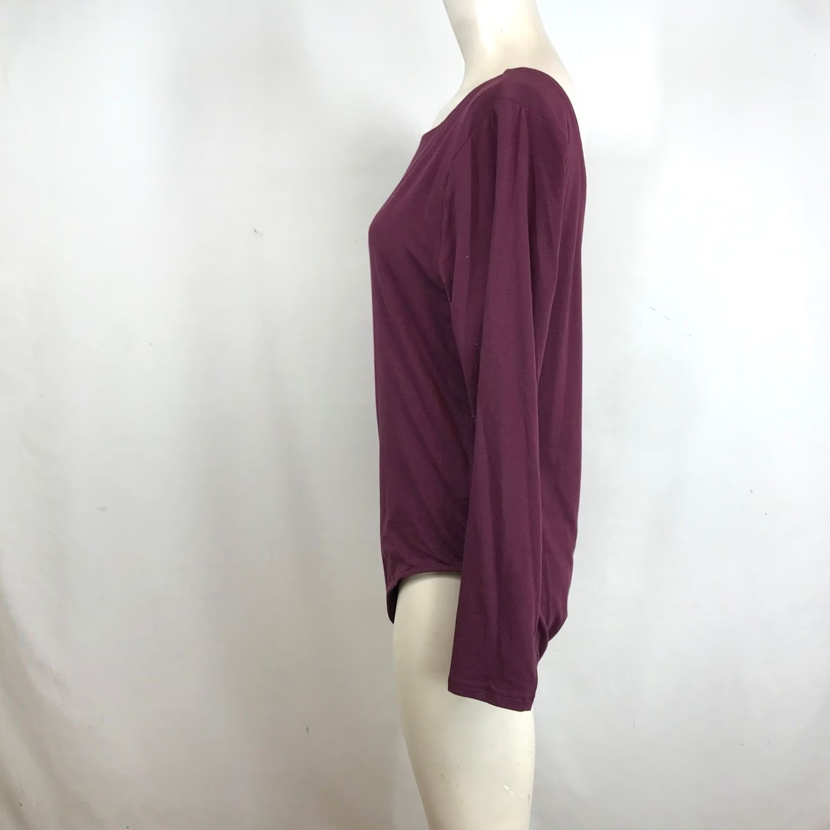 Old Navy Old Navy Womens Plus Bodysuit Long Sleeve Boat Neck Deep Scoop Back Plum Burgundy Size XXL / US 16-18 / IT 52-54 - 6 Thumbnail