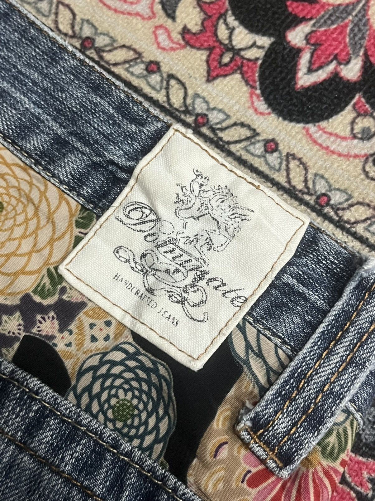 Kapital Vintage Japanese Brand Dominate Floral Sukajan Blue Jeans Size US 32 / EU 48 - 8 Thumbnail