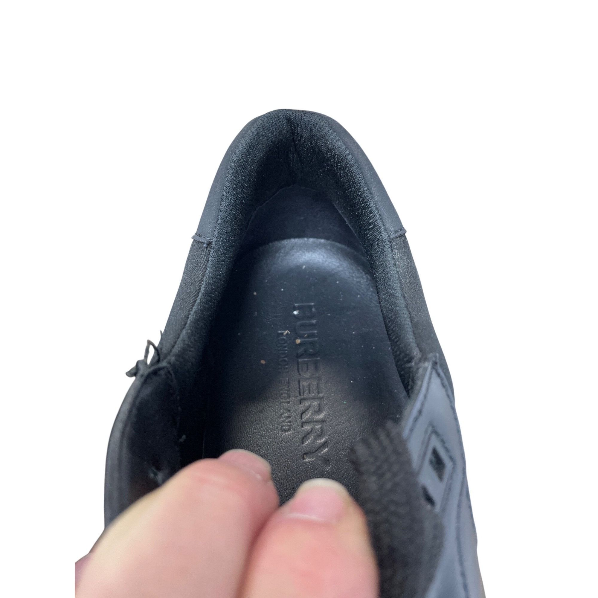 Burberry Burberry Auth Mens Black Kingdom Leather Hook loop Mesh Snea Size US 13 / EU 46 - 12 Thumbnail