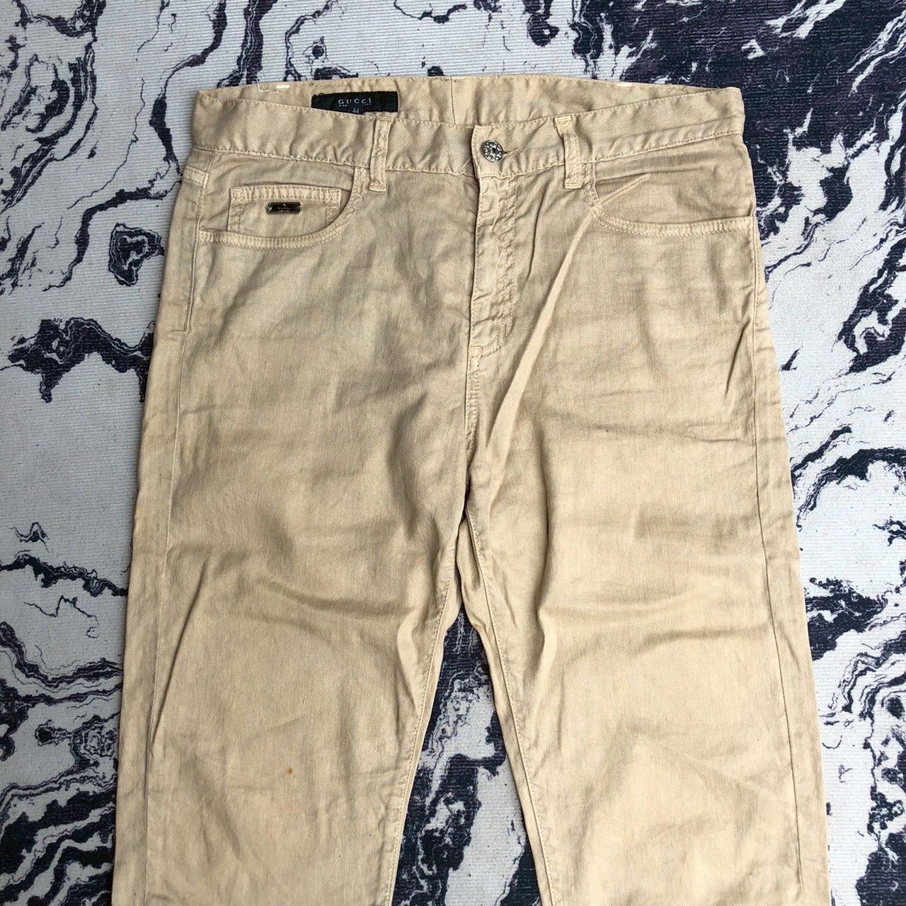 Gucci Gucci Boyfriend Fit Beige Cotton Chino Pants Size US 32 / EU 48 - 3 Thumbnail