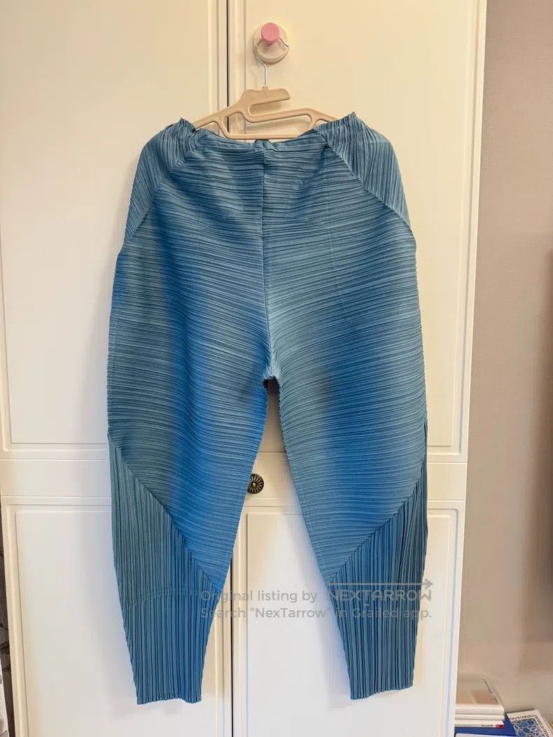 Issey Miyake Issey Miyake size:5 Turquoise Ruched Casual Pants Size 24" / US 00 / IT 34 - 4 Thumbnail