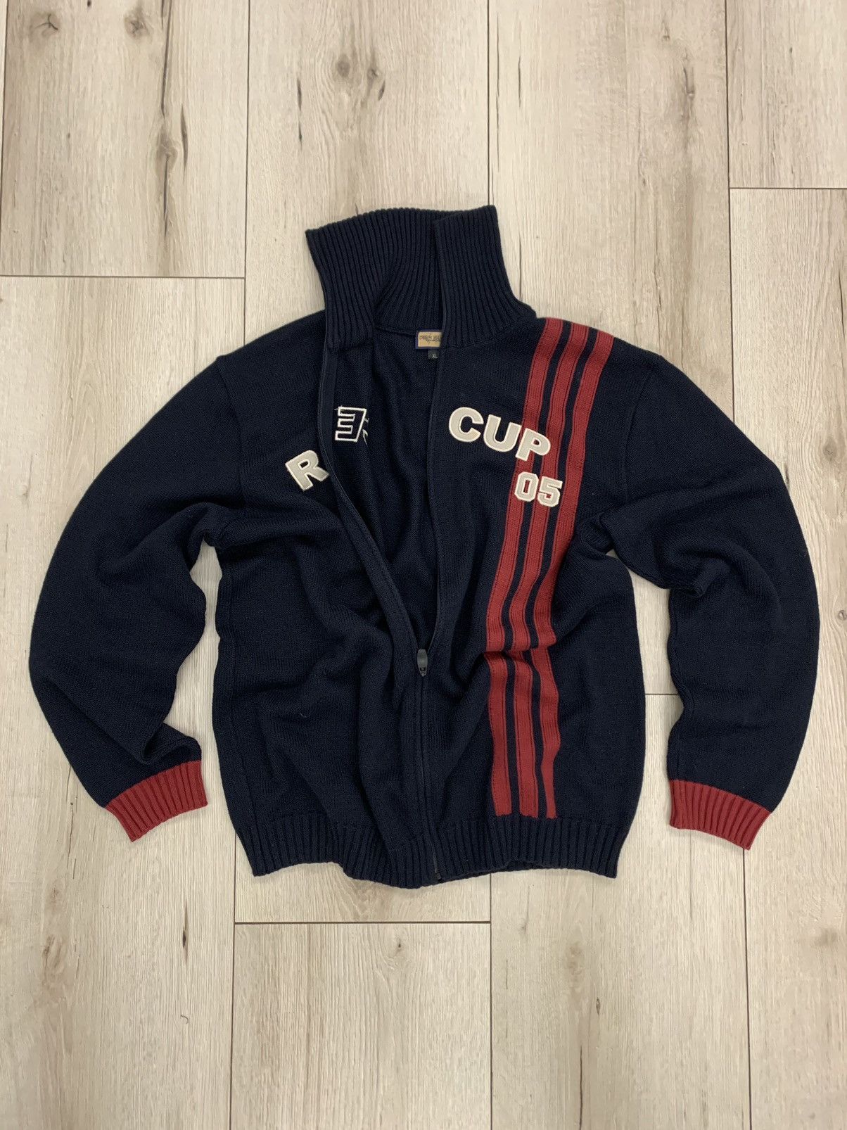 Diesel × Hysteric Glamour × Vintage KNIT VINTAGE MOTO RACING ZIP SWEATER Size US XL / EU 56 / 4 - 2 Thumbnail