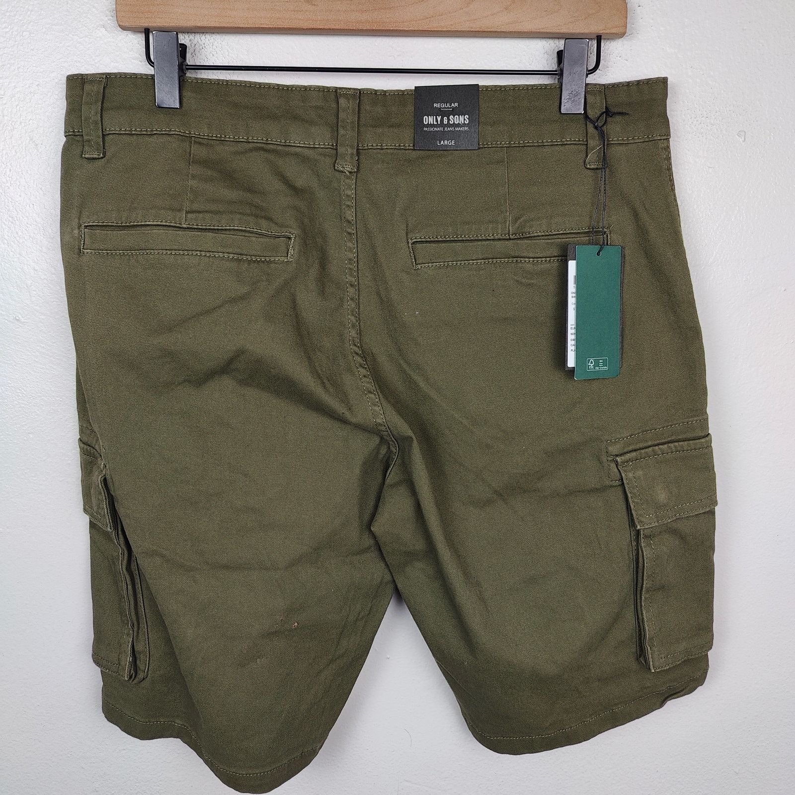 ONLY & SONS Only & Sons Onscam Stage Cargo Shorts Mens Large Olive Size US 34 / EU 50 - 7 Thumbnail