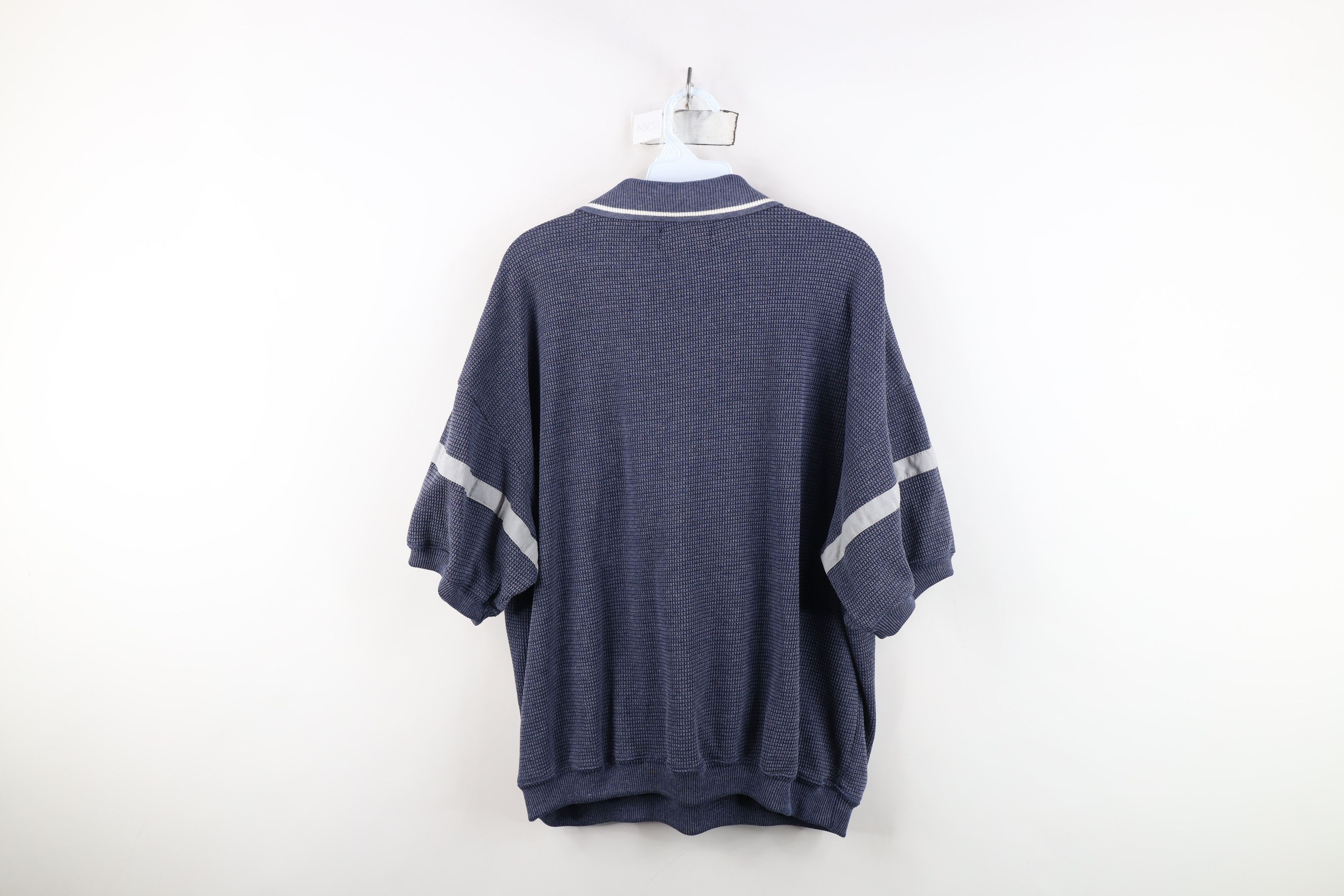 Vintage Vintage 90s Streetwear Block Thermal Waffle Knit Polo Shirt Size US XL / EU 56 / 4 - 10 Thumbnail