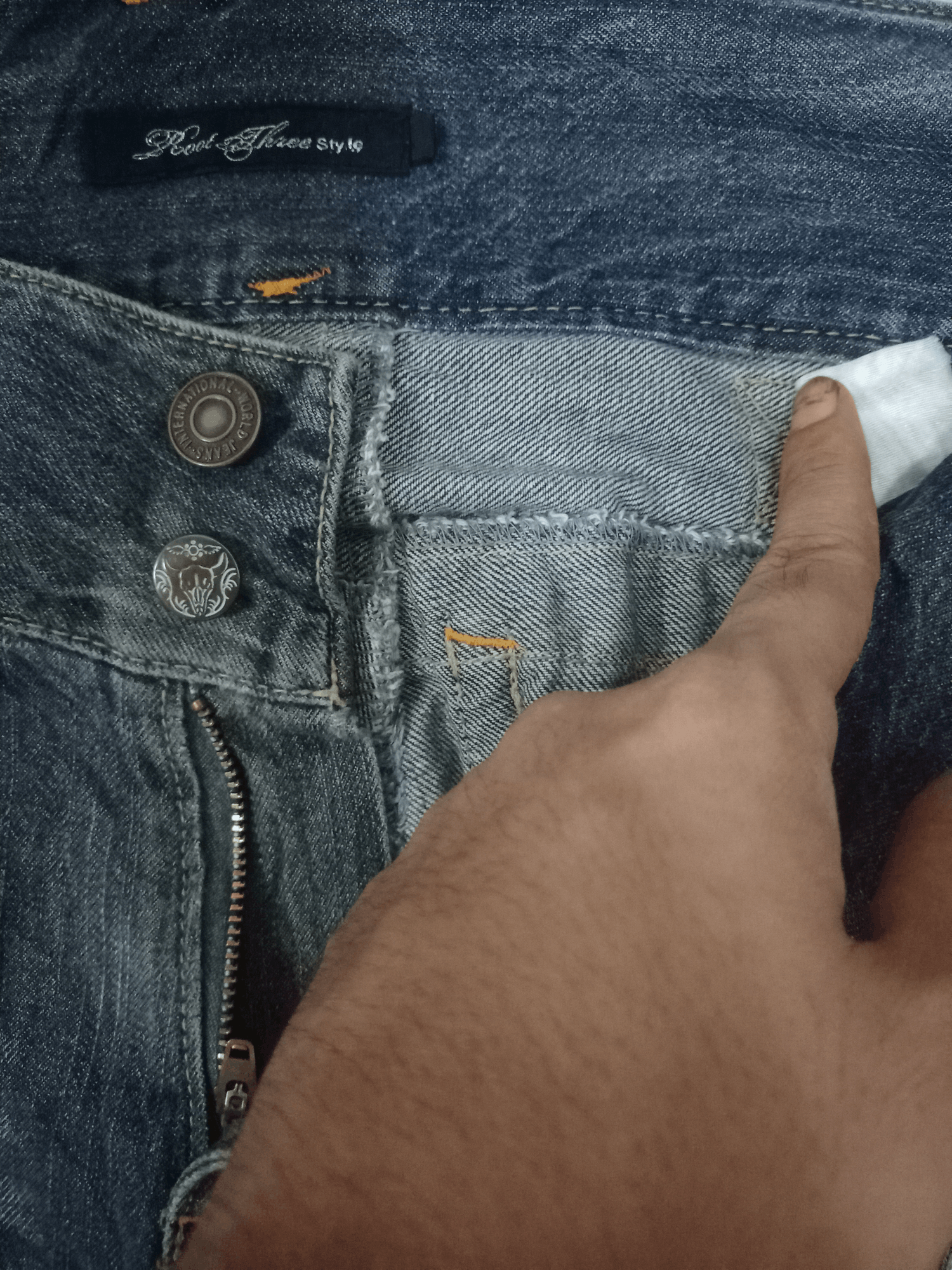 Japanese Brand Vintage Japanese Brand Studded Buckle Distressed Baggy Jeans Size US 33 - 3 Thumbnail
